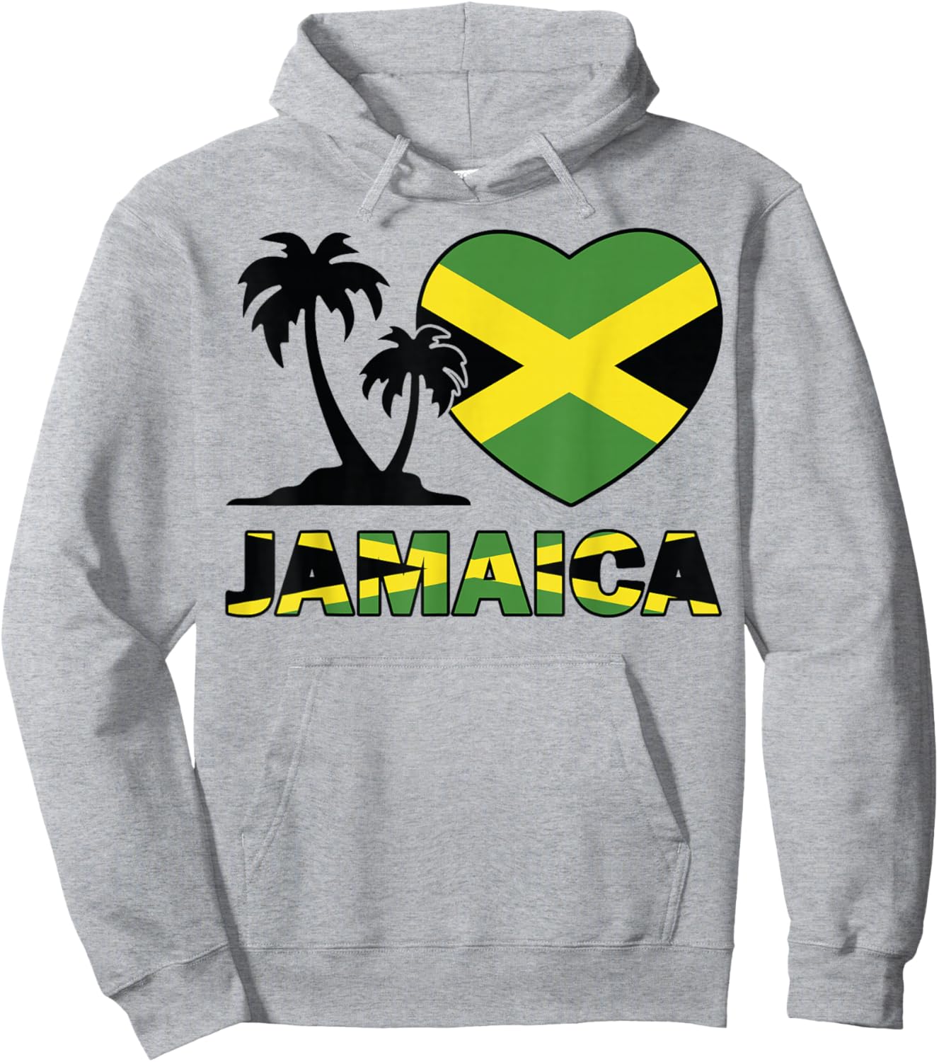 Jamaica-Shirt I love Jamaican Flag Women Men Kids Boys Hoodie - Hoodie | Ash
