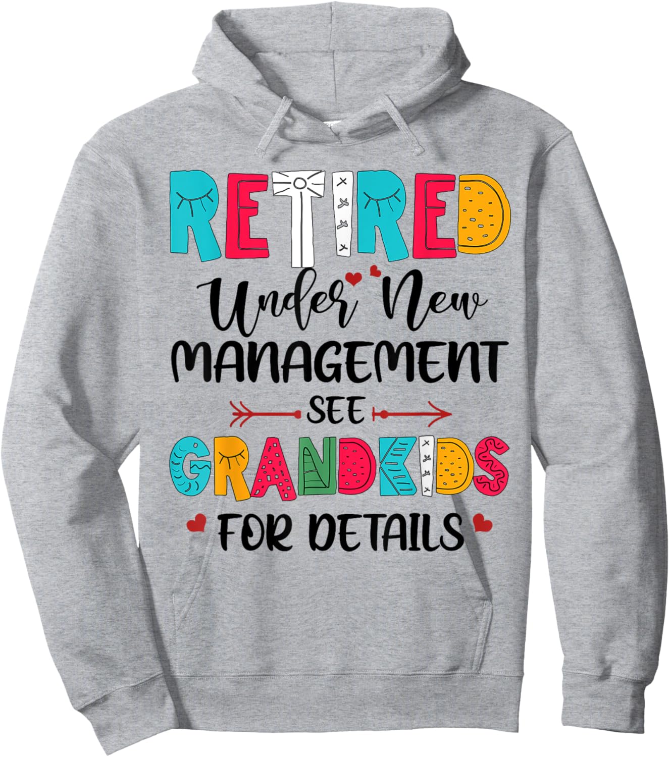 Retired Under New Management See Grandkids For Details Hoodie - Hoodie | Ash