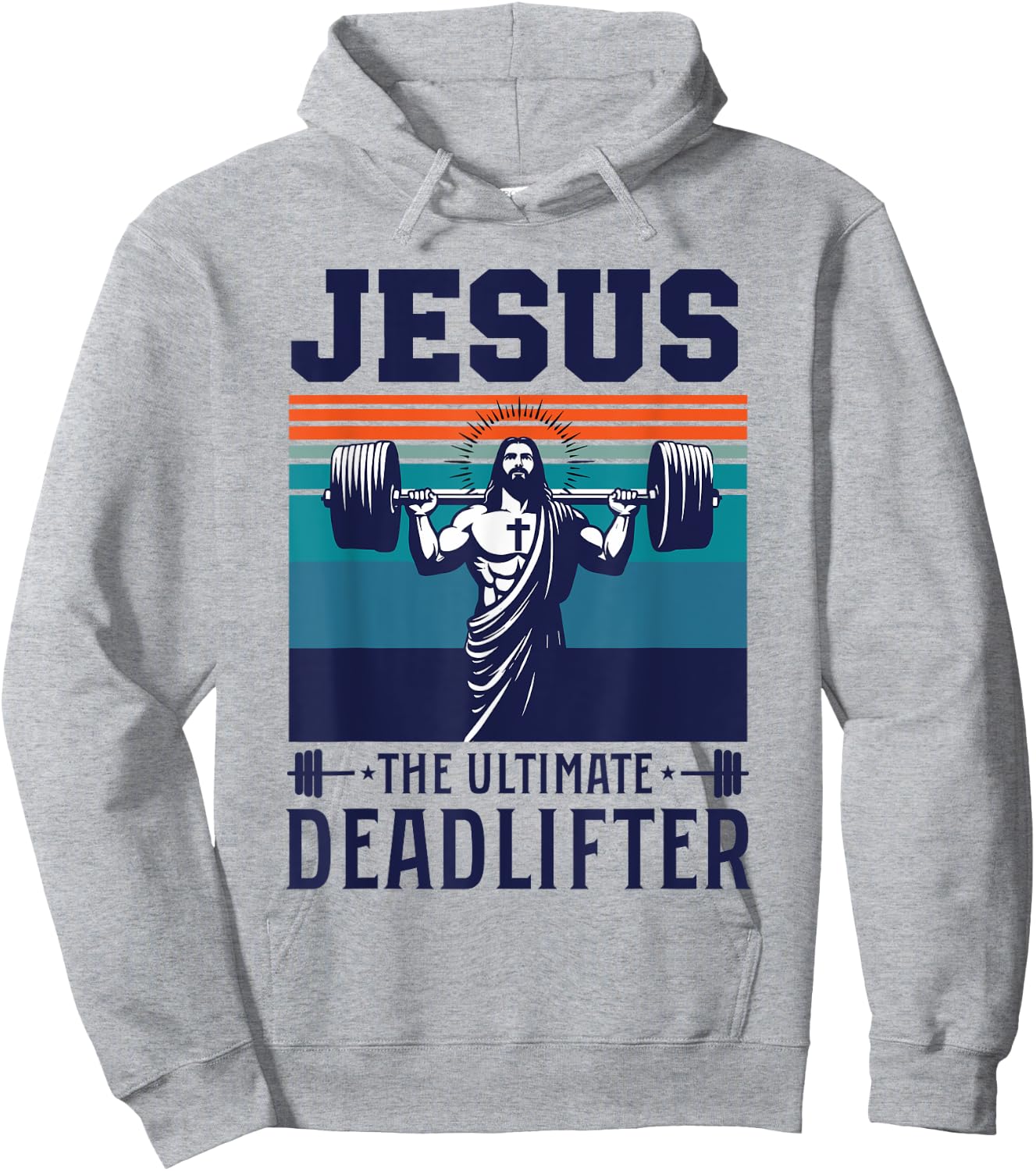 Fitness Funny Vintage Jesus The Ultimate Deadlifter Hoodie - Hoodie | Ash