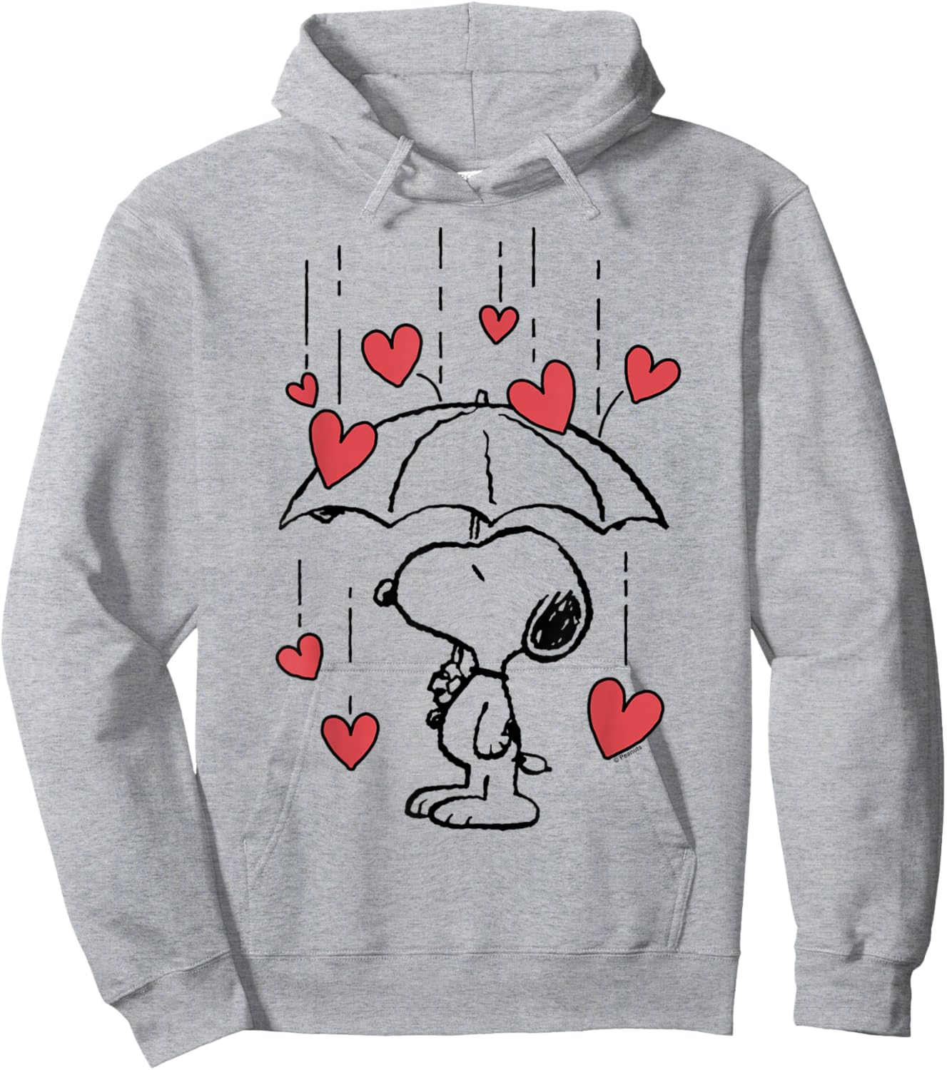 Peanuts - Snoopy Heart Rain Hoodie - Hoodie | Ash