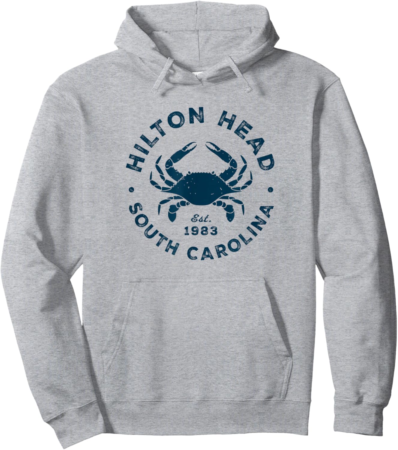 Vintage Hilton Head Island SC South Carolina Crab Souvenir Hoodie - Hoodie | Ash