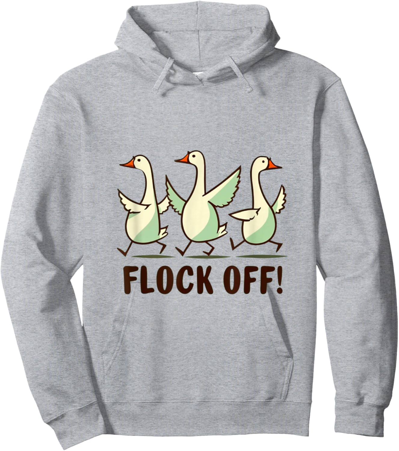 Flock off | funny | duck-meme | bird | flight | fly Hoodie - Hoodie | Ash
