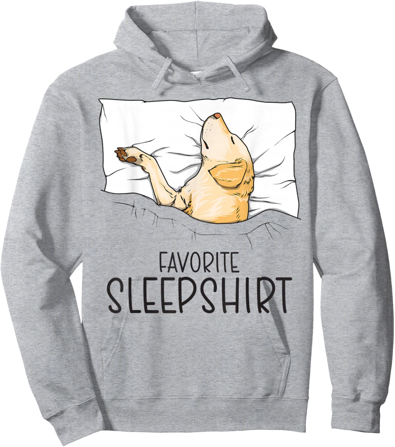 Favorite Sleepshirt, Napping Labrador Pajama Hoodie - Hoodie | Ash