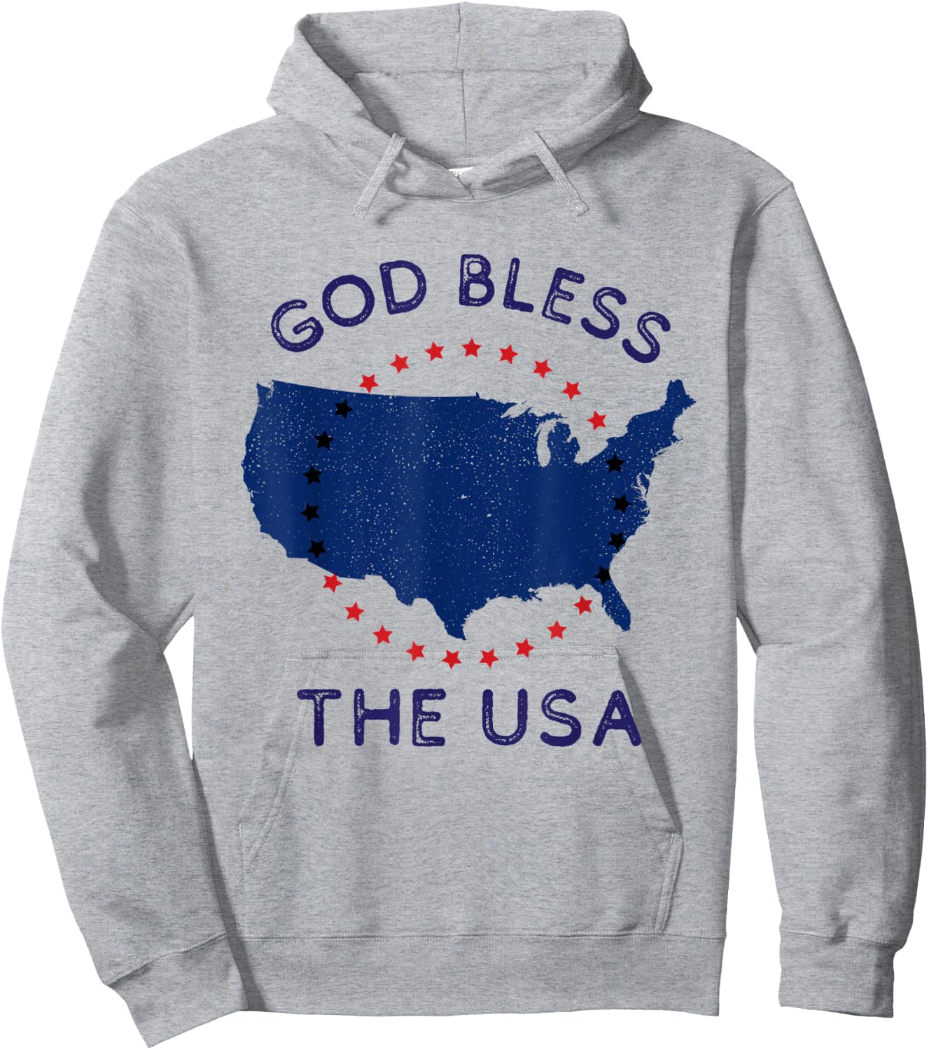 God Bless the USA Patriotic Christian American July 4th Day Kids Men Hoodie - Hoodie | Ash