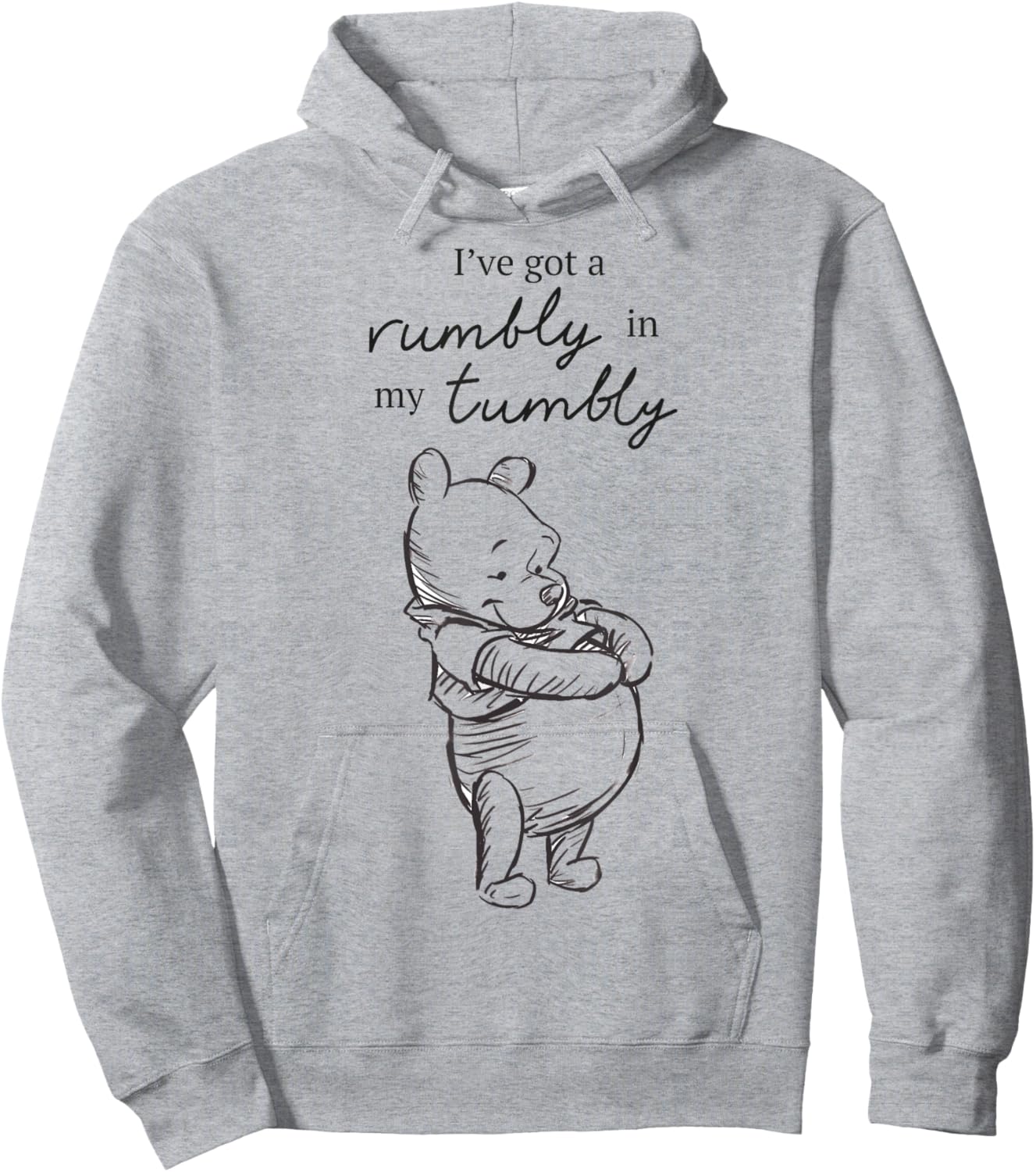 Disney Winnie The Pooh I've Got A Rumbly In My Tumbly Logo Hoodie - Hoodie | Ash