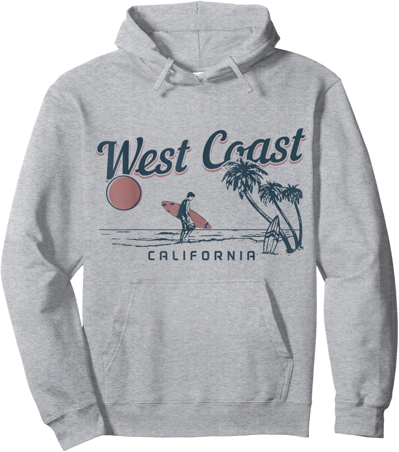 West Coast California Beach San Diego Surf Vintage Surfer Hoodie - Hoodie | Ash