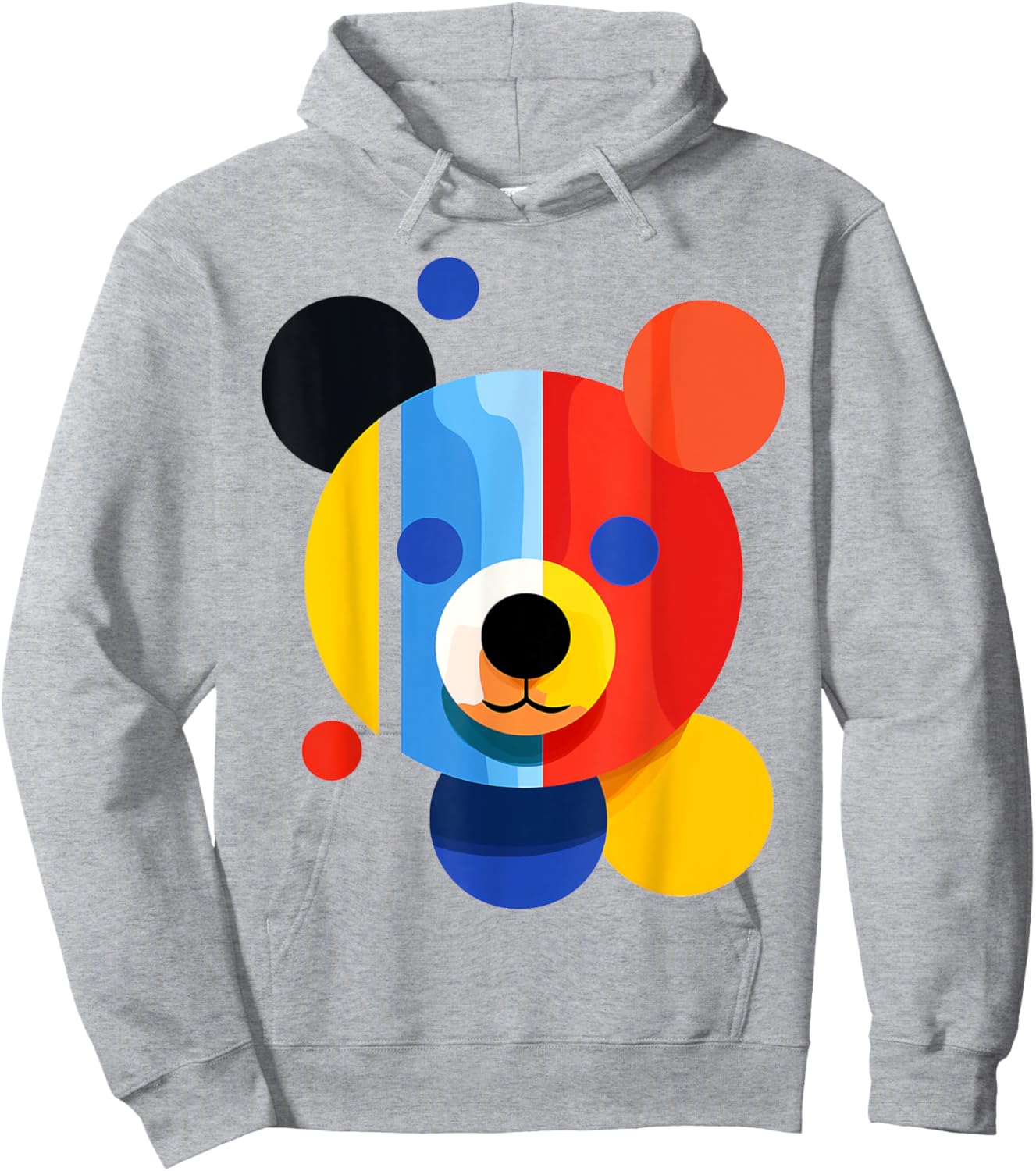 Bear Geometric Colorful Abstract Animal Art Bear Hoodie - Hoodie | Ash