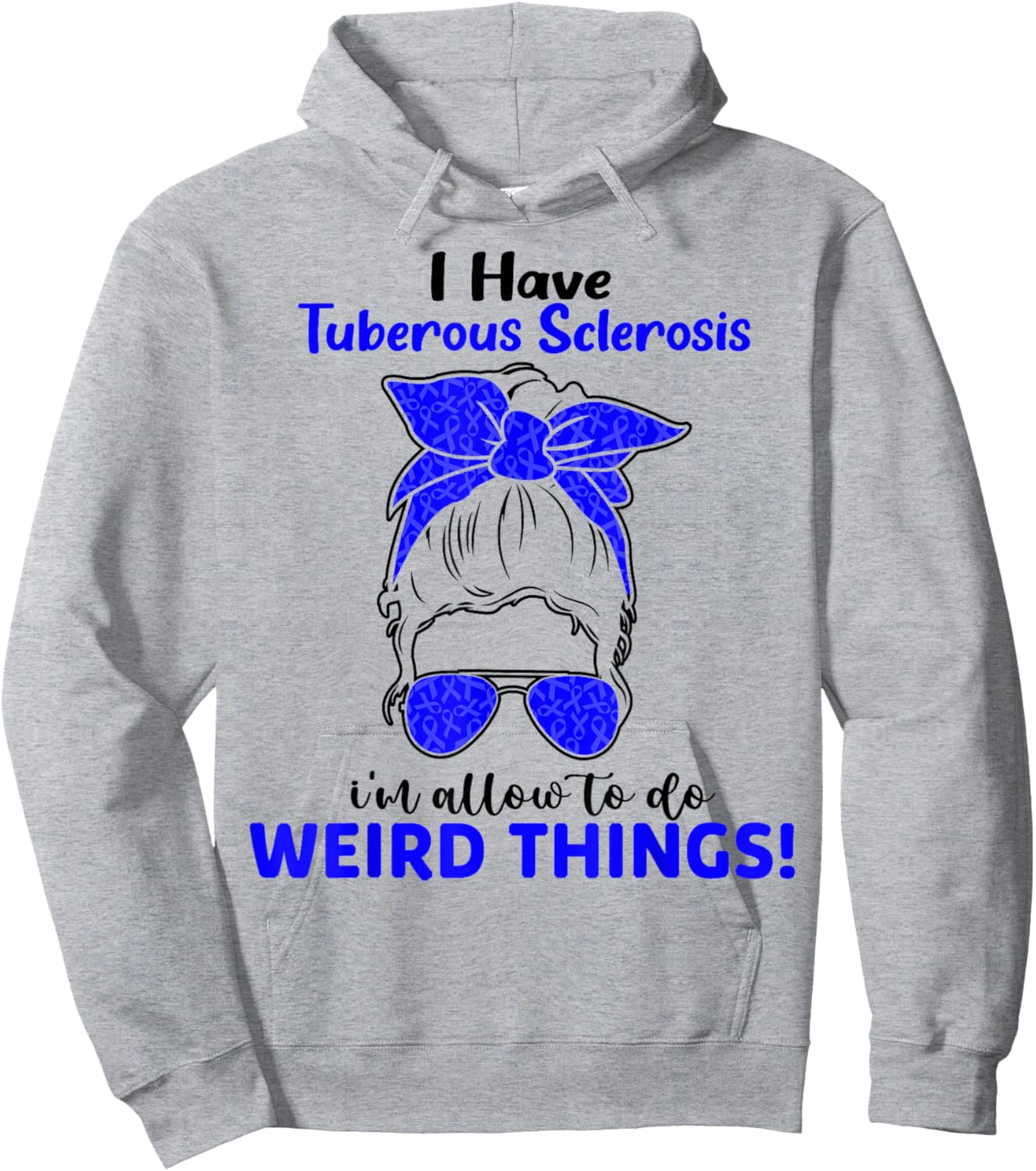 Tuberous Sclerosis Complex TSC Awareness Cute Ribbon Hoodie - Hoodie | Ash
