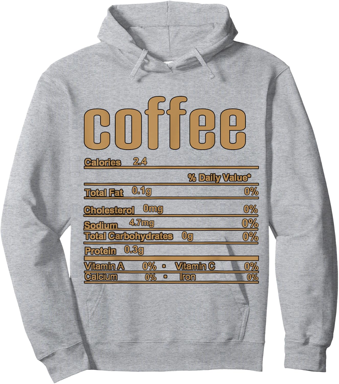 Thanksgiving Christmas Coffee Nutrition Fact Hoodie - Hoodie | Ash
