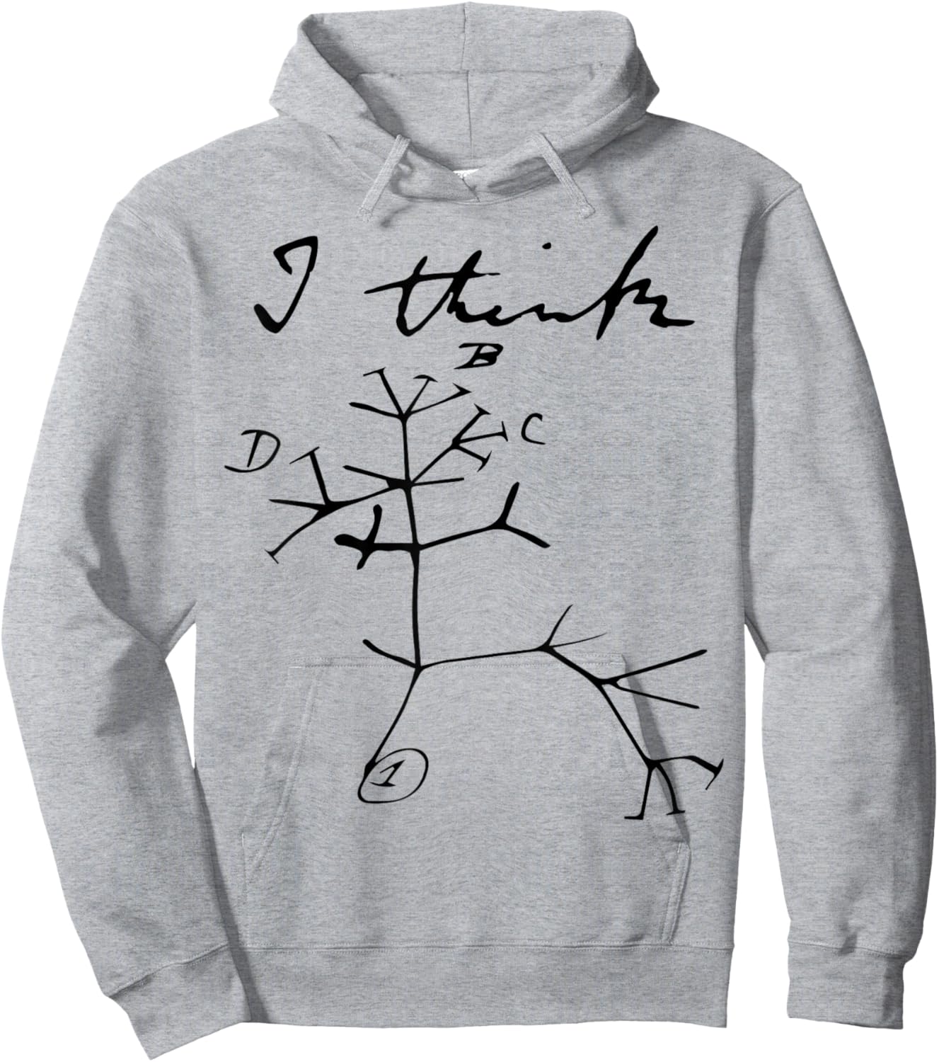 I Think Tree Life Darwin Evolution Biology Science Teacher Hoodie - Hoodie | Ash