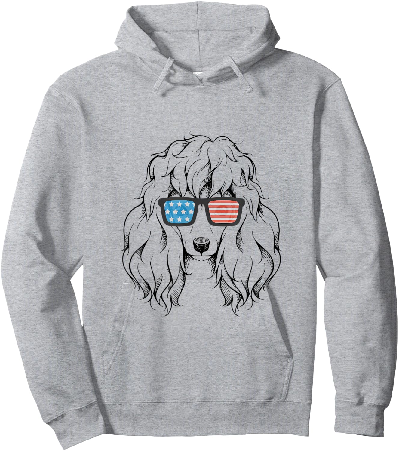 4th July Poodle Shirt for Boys Girls Dog Lover Gift USA Flag Hoodie - Hoodie | Ash
