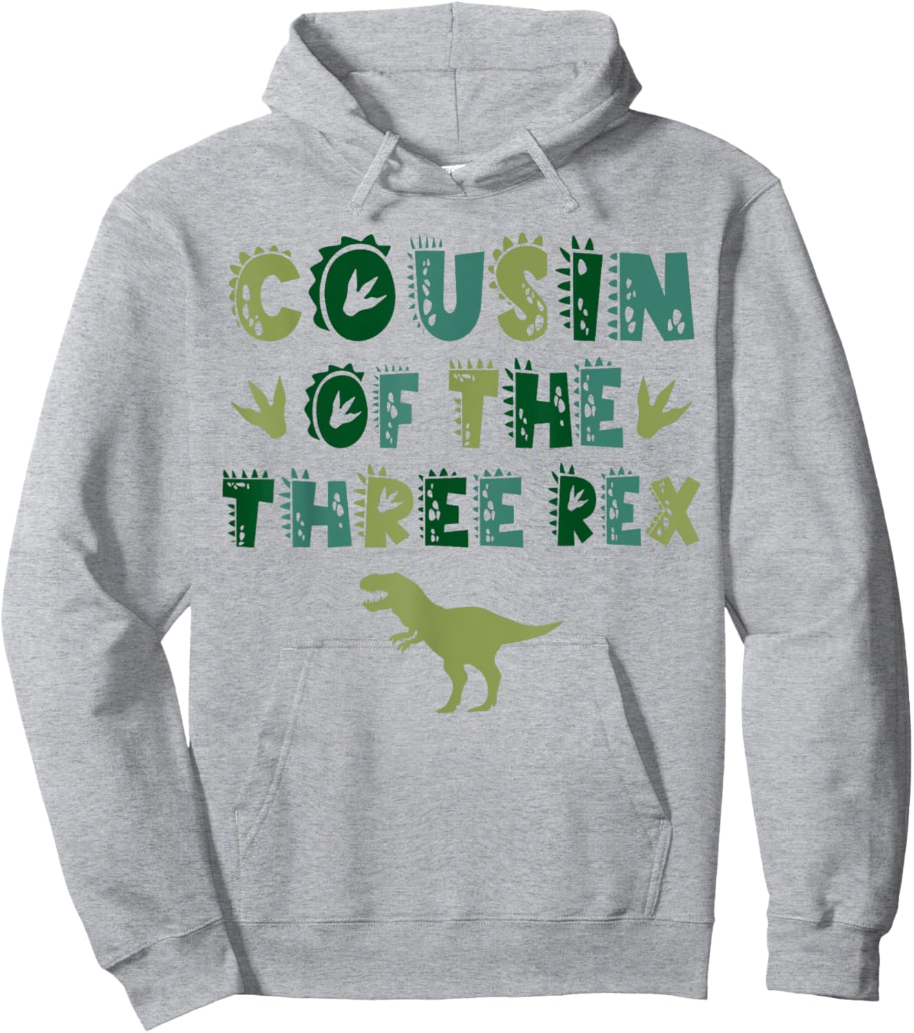 Cousin Of The Three Rex Birthday Shirts Dinosaur Family Hoodie - Hoodie | Ash