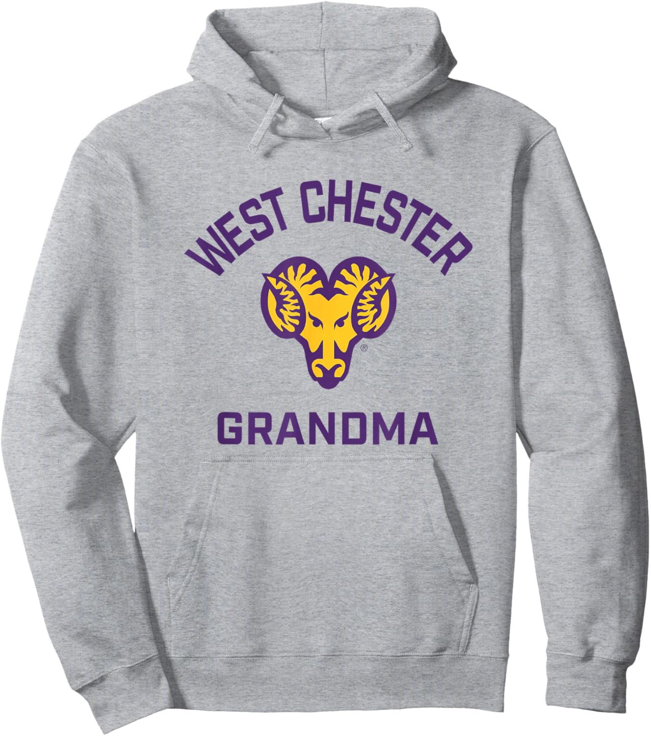 West Chester University Golden Rams Arched Grandma Hoodie - Hoodie | Ash
