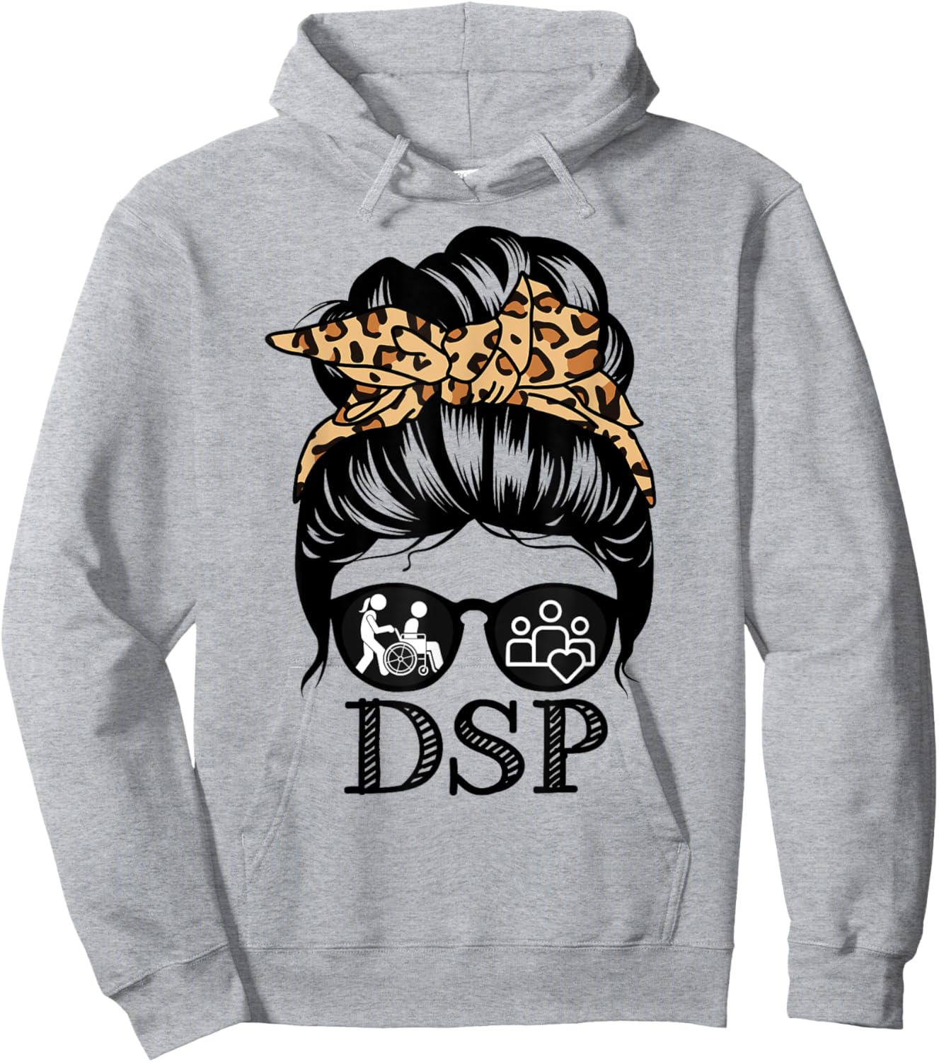 DSP Messy Bun Hair Funny Direct Support Professional Hoodie - Hoodie | Ash