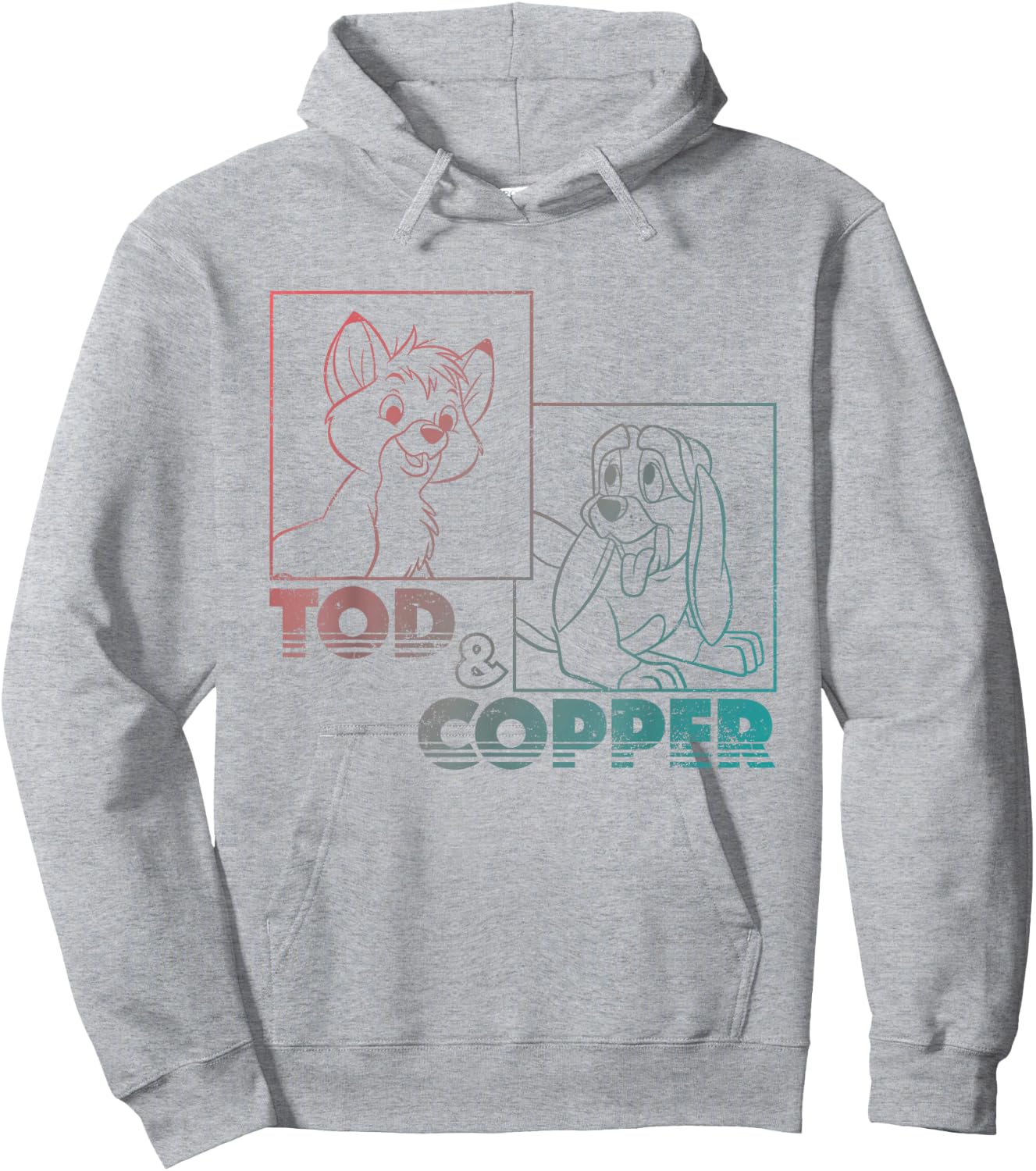 Disney The Fox and the Hound Tod & Copper Gradient Hoodie - Hoodie | Ash