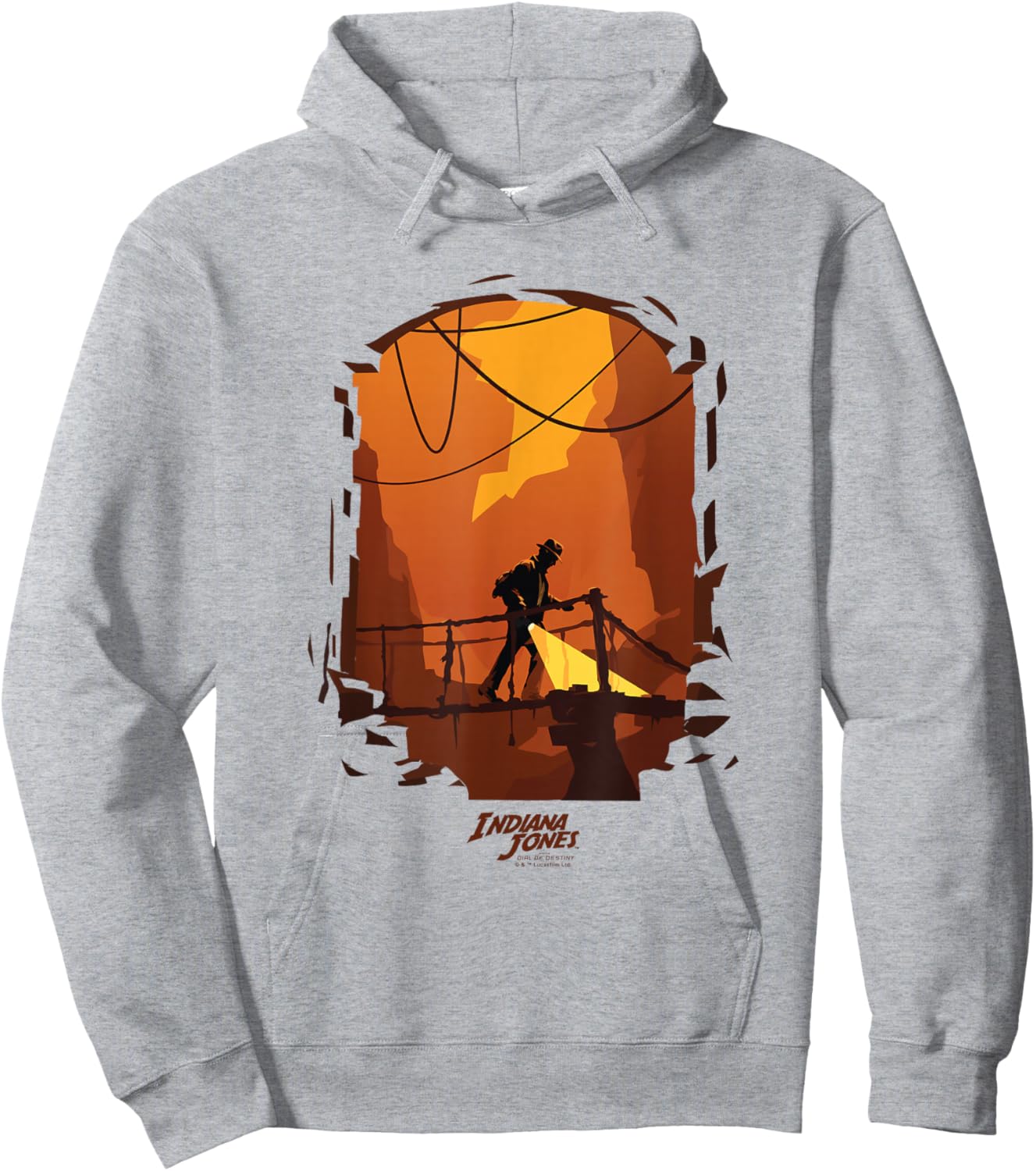 Indiana Jones and The Dial of Destiny Exploring Cave Shot Hoodie - Hoodie | Ash