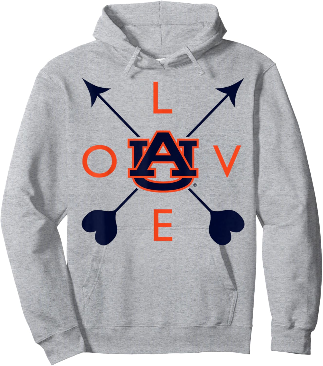 Auburn Tigers Valentine Arrows Officially Licensed Hoodie - Hoodie | Ash