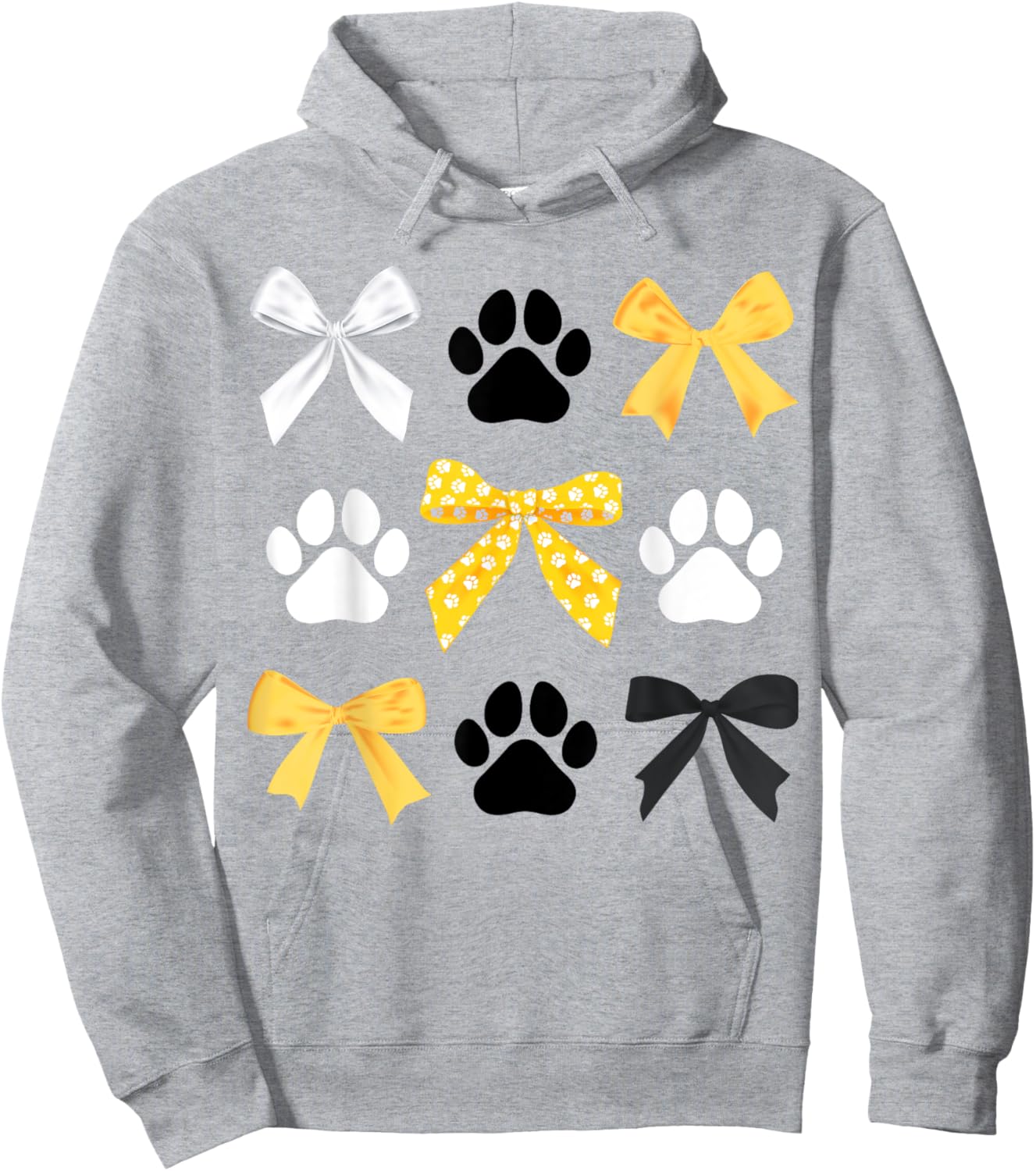 Coquette Bows and Paw Print Trendy School Spirit Teacher Hoodie - Hoodie | Ash