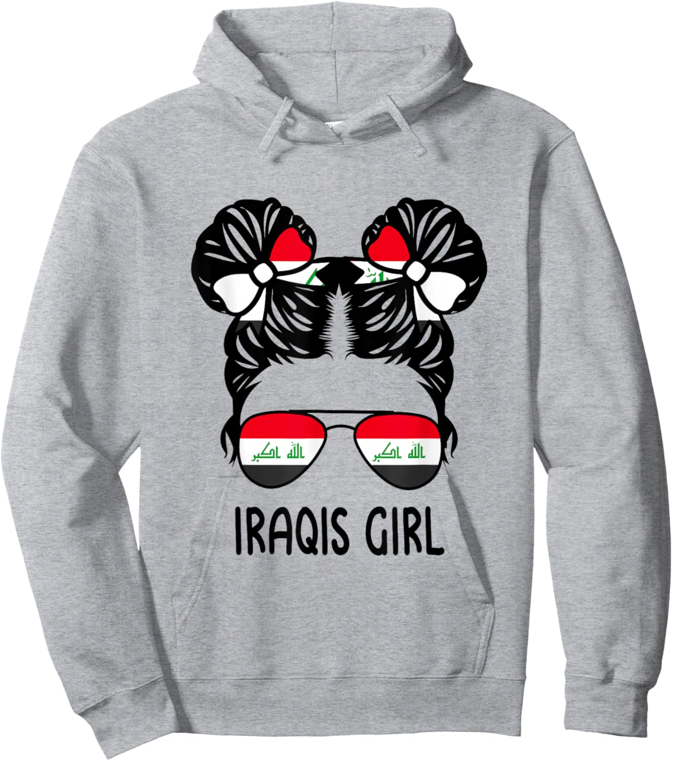 Iraqis Girl Messy Hair Iraq Pride Patriotic Kids Hoodie - Hoodie | Ash