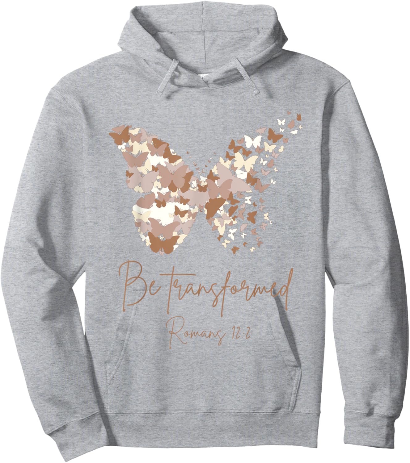 Be Transformed Romans 12:2 Butterfly Christian Bible Cute Hoodie - Hoodie | Ash