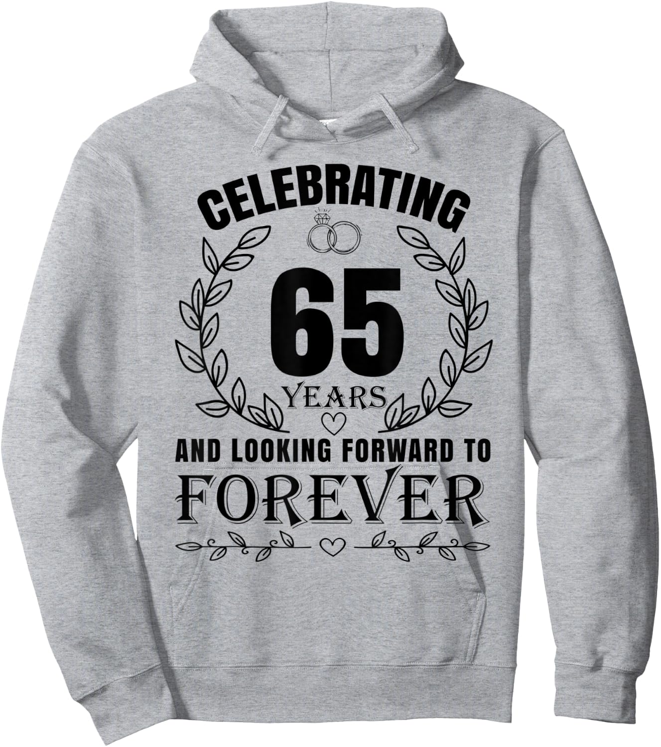 Cute 65th Wedding Anniversary for Couples Married 65 year Hoodie - Hoodie | Ash