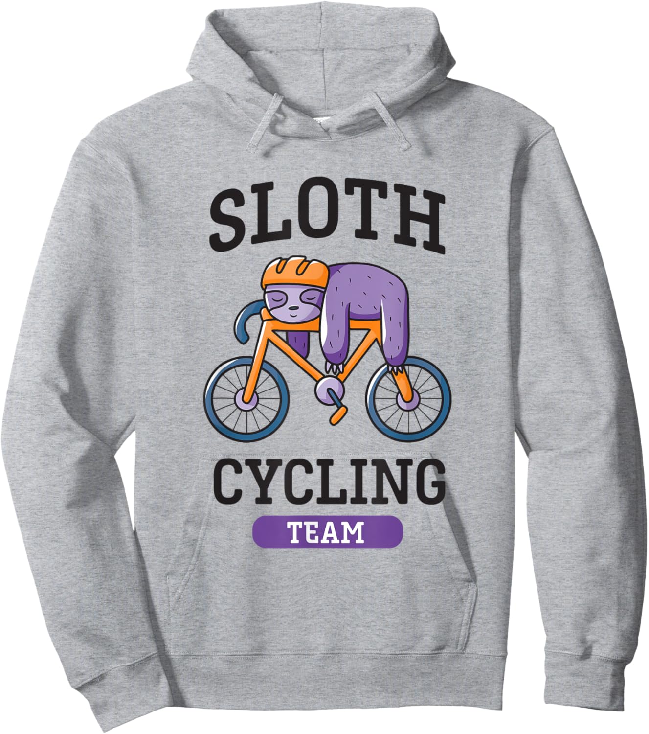 Funny Sloth Cycling Team Cyclist Club Riding A Bike Sports Hoodie - Hoodie | Ash