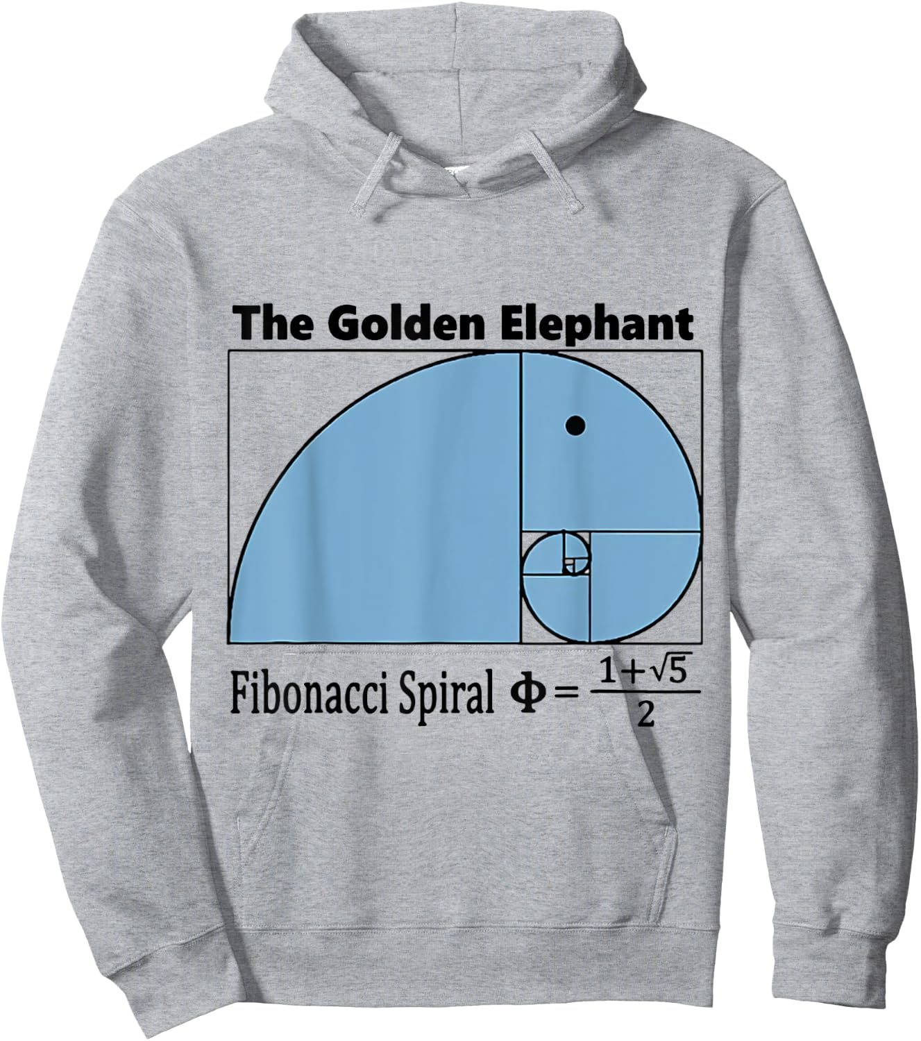 The Golden Elephant Fibonacci Spiral MATH Hoodie - Hoodie | Ash