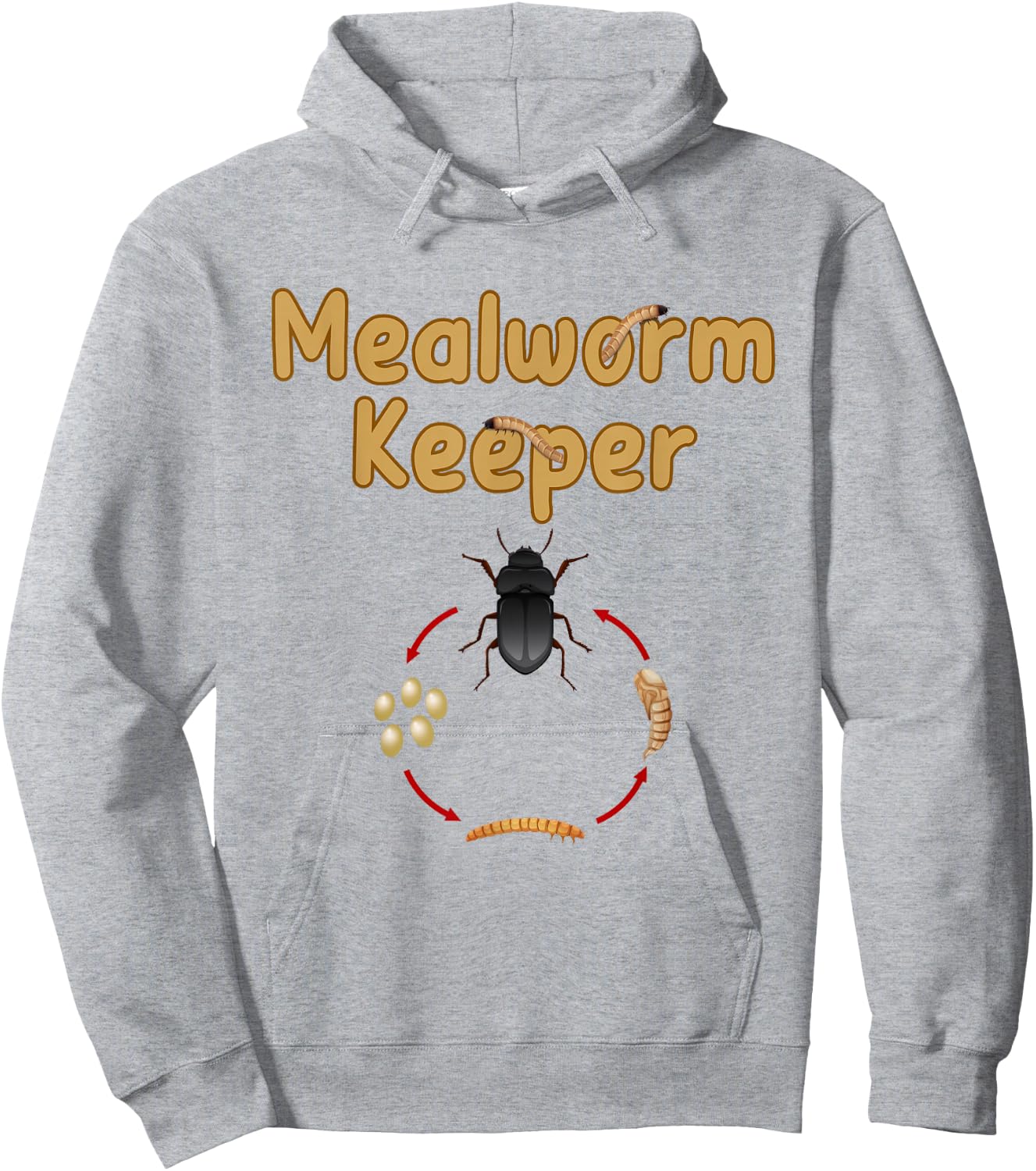 Mealworms Farm Tenebrio molitor Insect Lover Darkling Beetle Hoodie - Hoodie | Ash