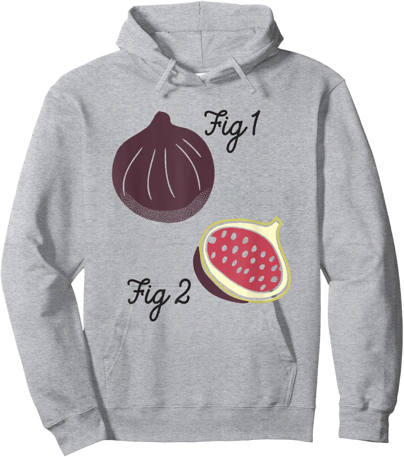 Fig 1 Funny Figs Fruit Scientific Drawing Textbook Graphic Hoodie - Hoodie | Ash