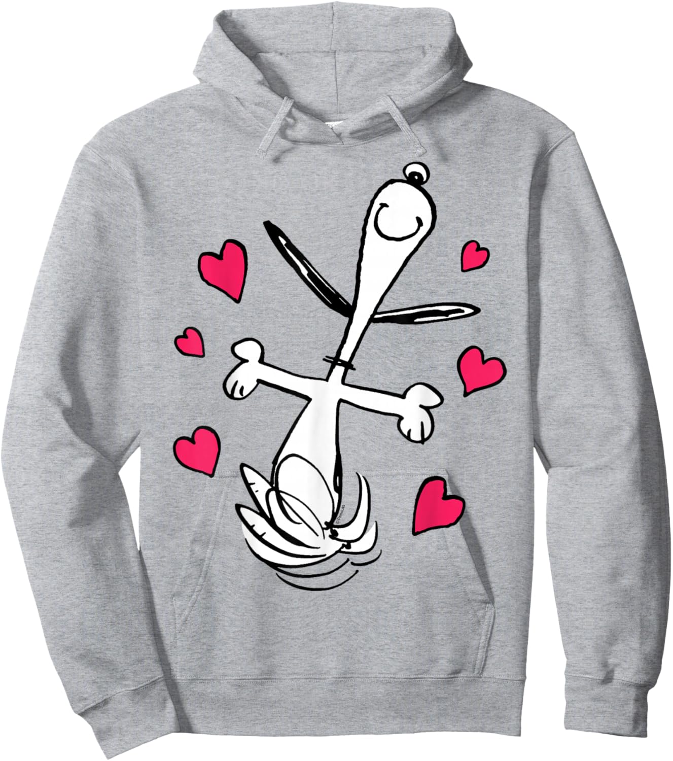 Peanuts - Snoopy Dancing Hearts Hoodie - Hoodie | Ash