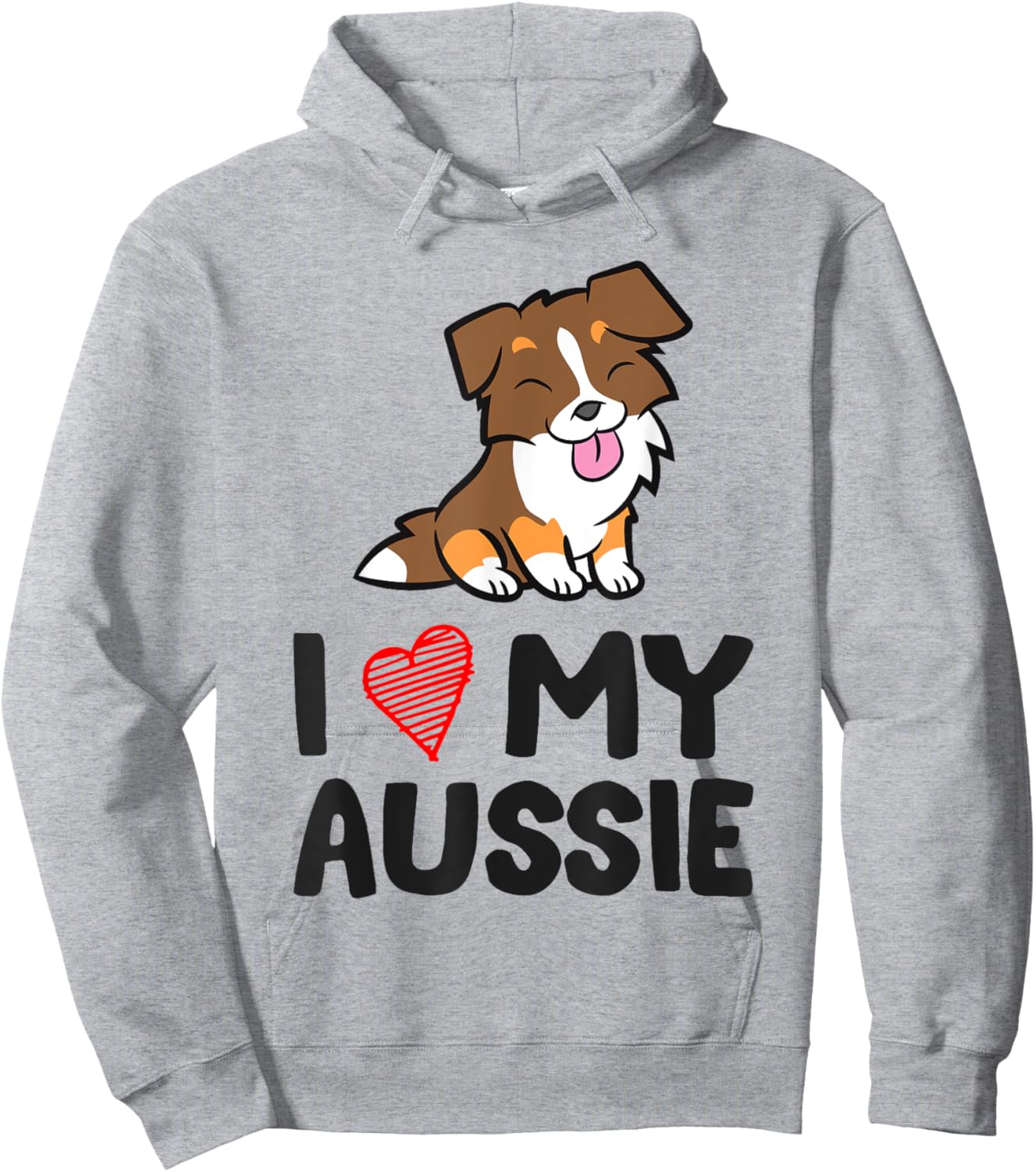 Australian Shepherd Dog I Love My Aussie Hoodie - Hoodie | Ash