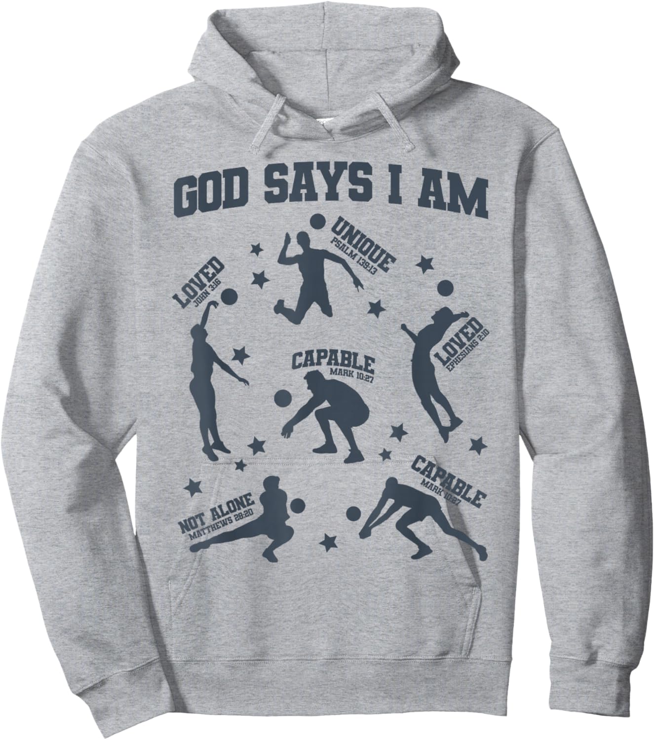 God Says I Am Volleyball Lover Men Women Christian Hoodie - Hoodie | Ash