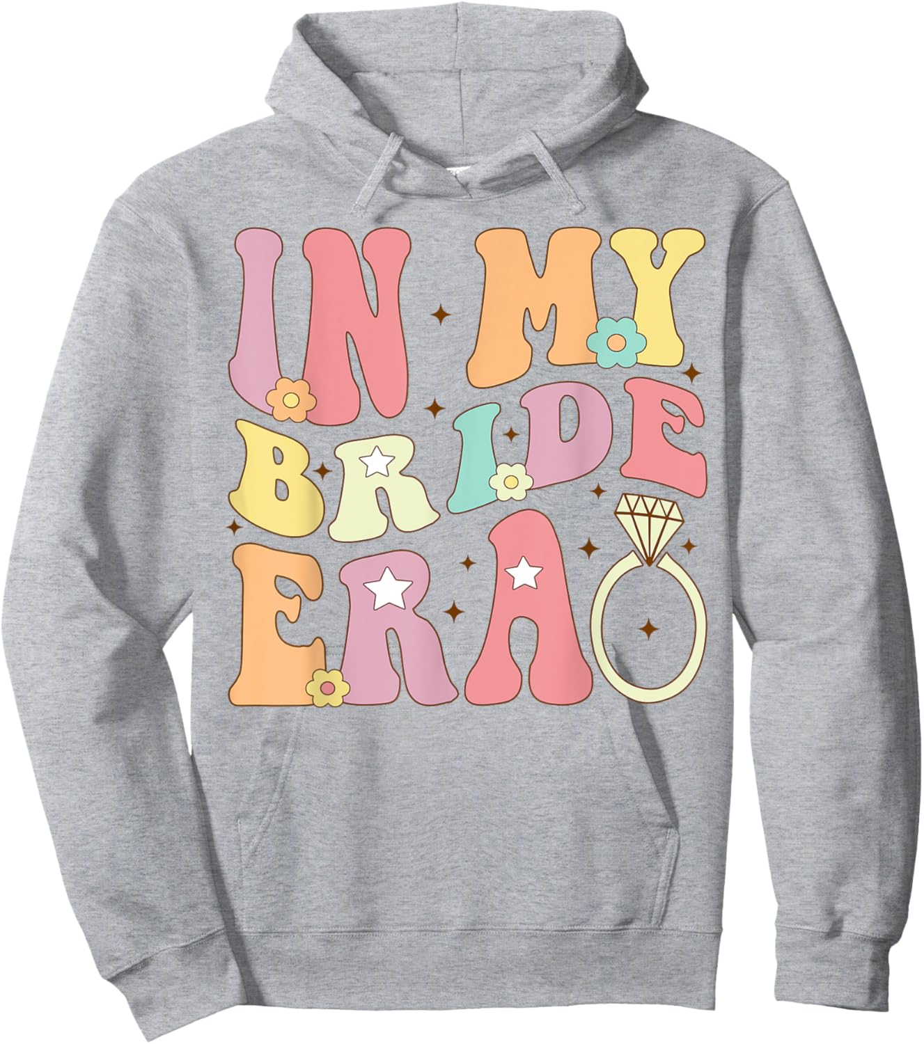 In My Bride Era Groovy Bachelorette Wedding Engagement Hoodie - Hoodie | Ash