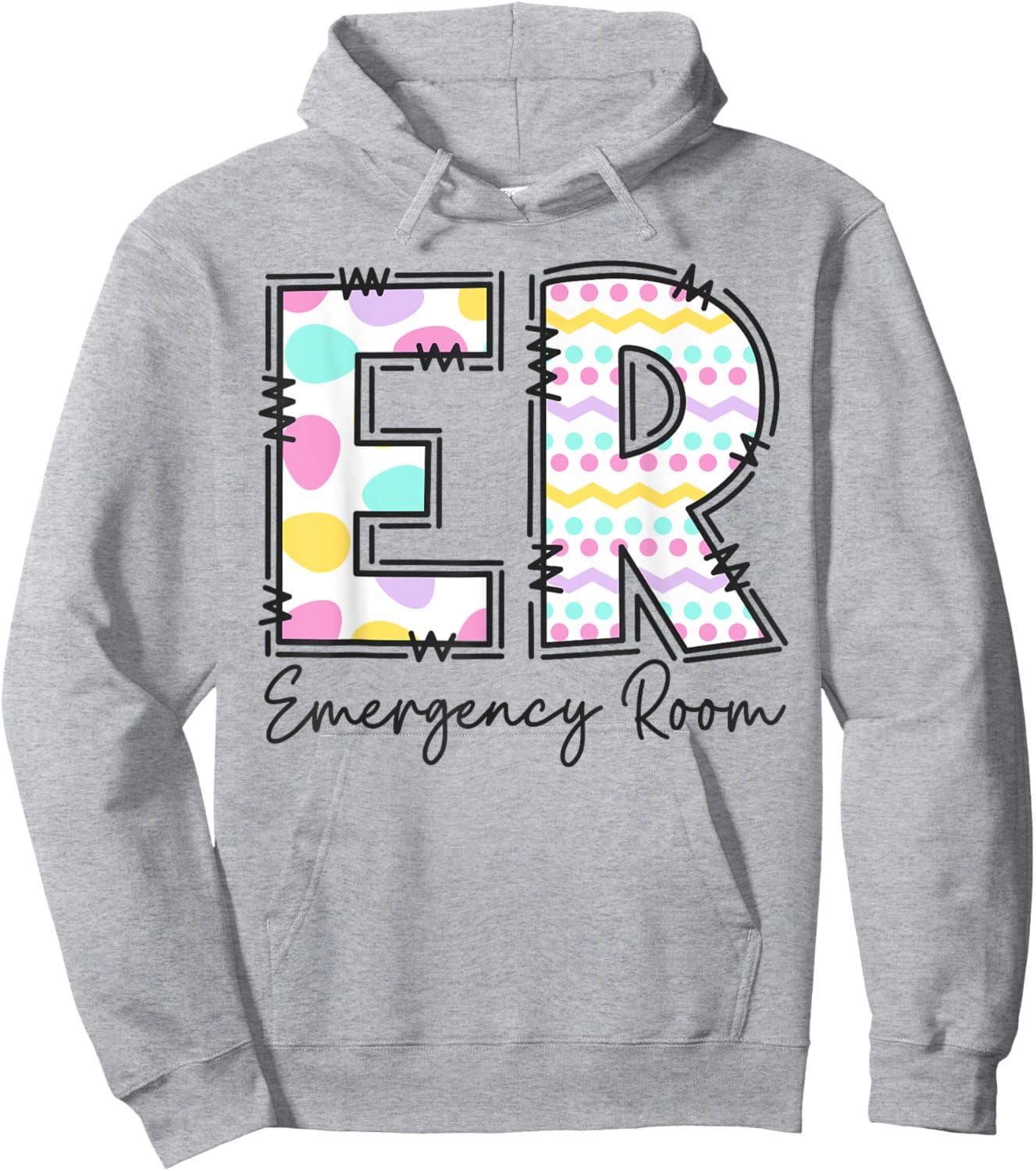 Emergency Room ER Nurse Easter Day Emergency Department Hoodie - Hoodie | Ash