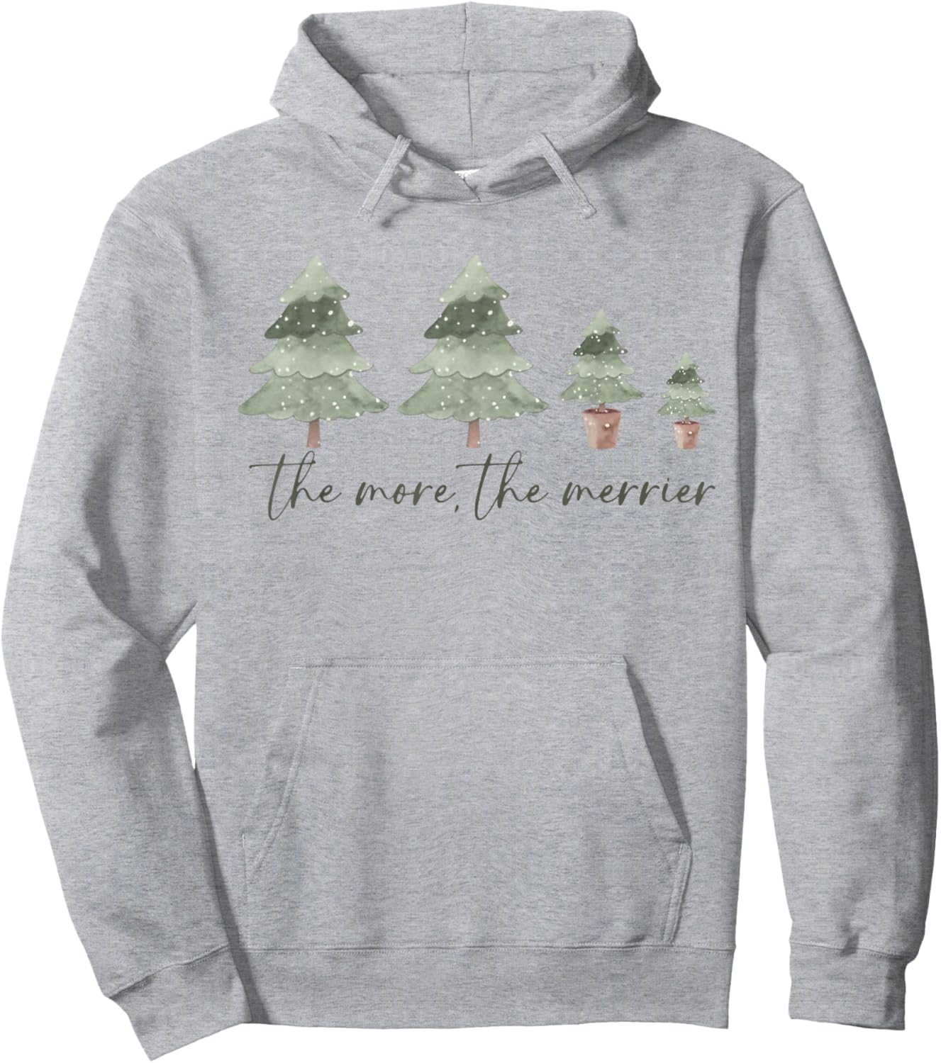 The More The Merrier Funny Christmas Pregnant Announcement Hoodie - Hoodie | Ash