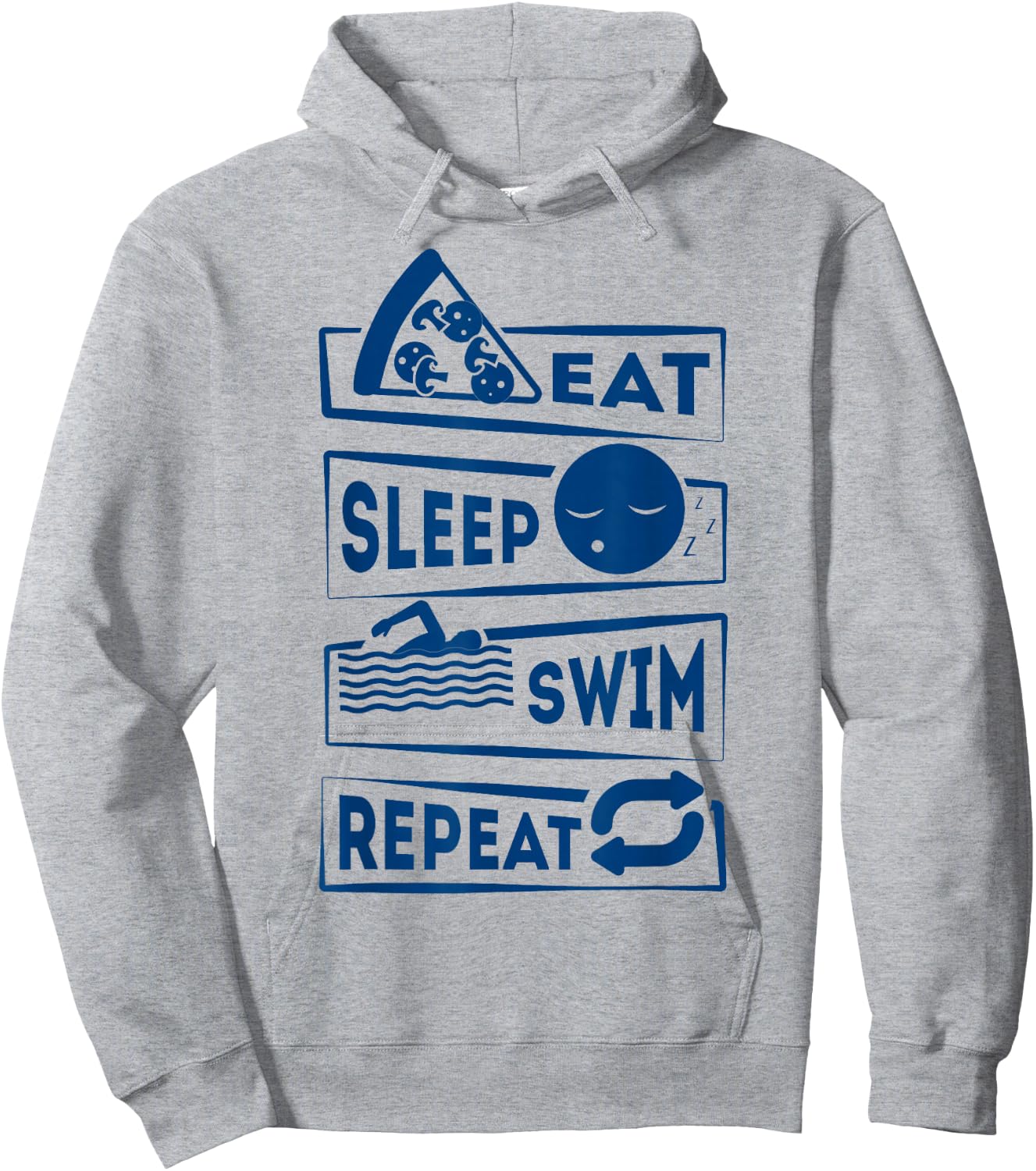 Eat Sleep Swim Repeat Swimming Hoodie - Hoodie | Ash