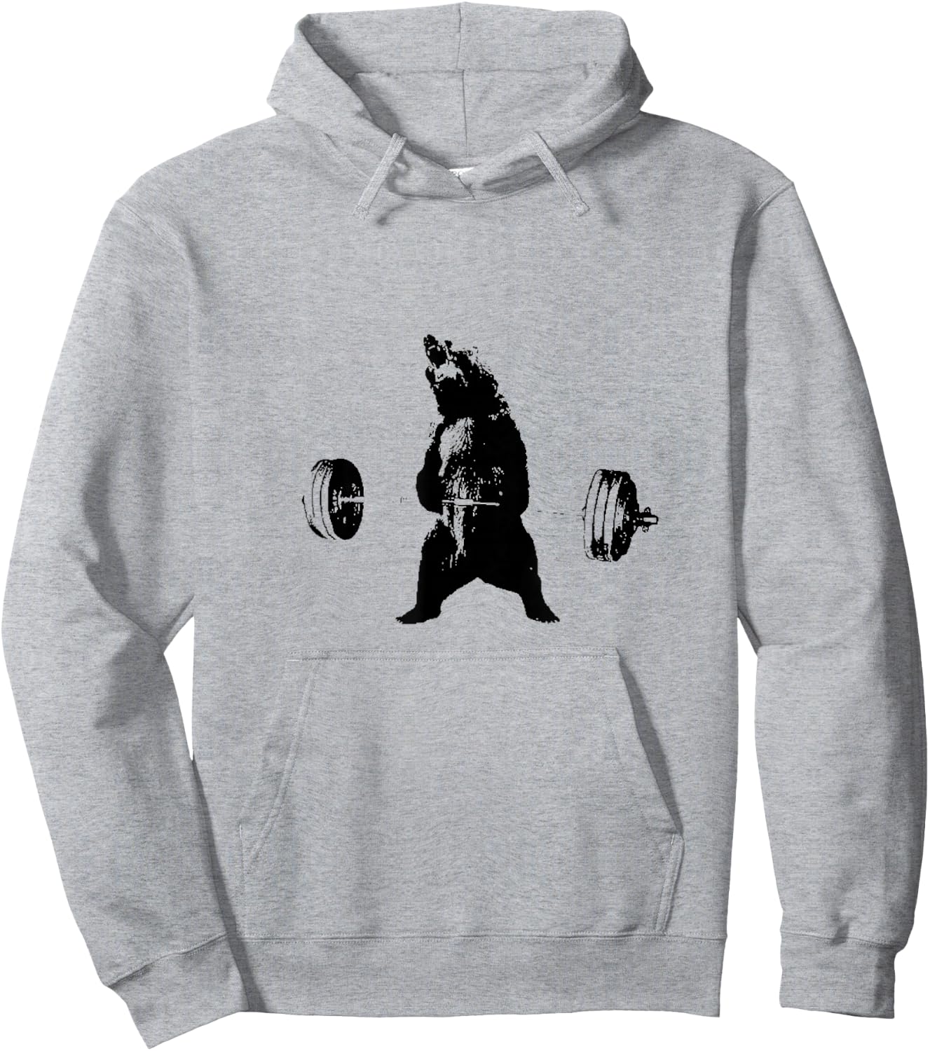 Lifting Motivation Gym Strong Grizzly Bear Exercise Hoodie - Hoodie | Ash