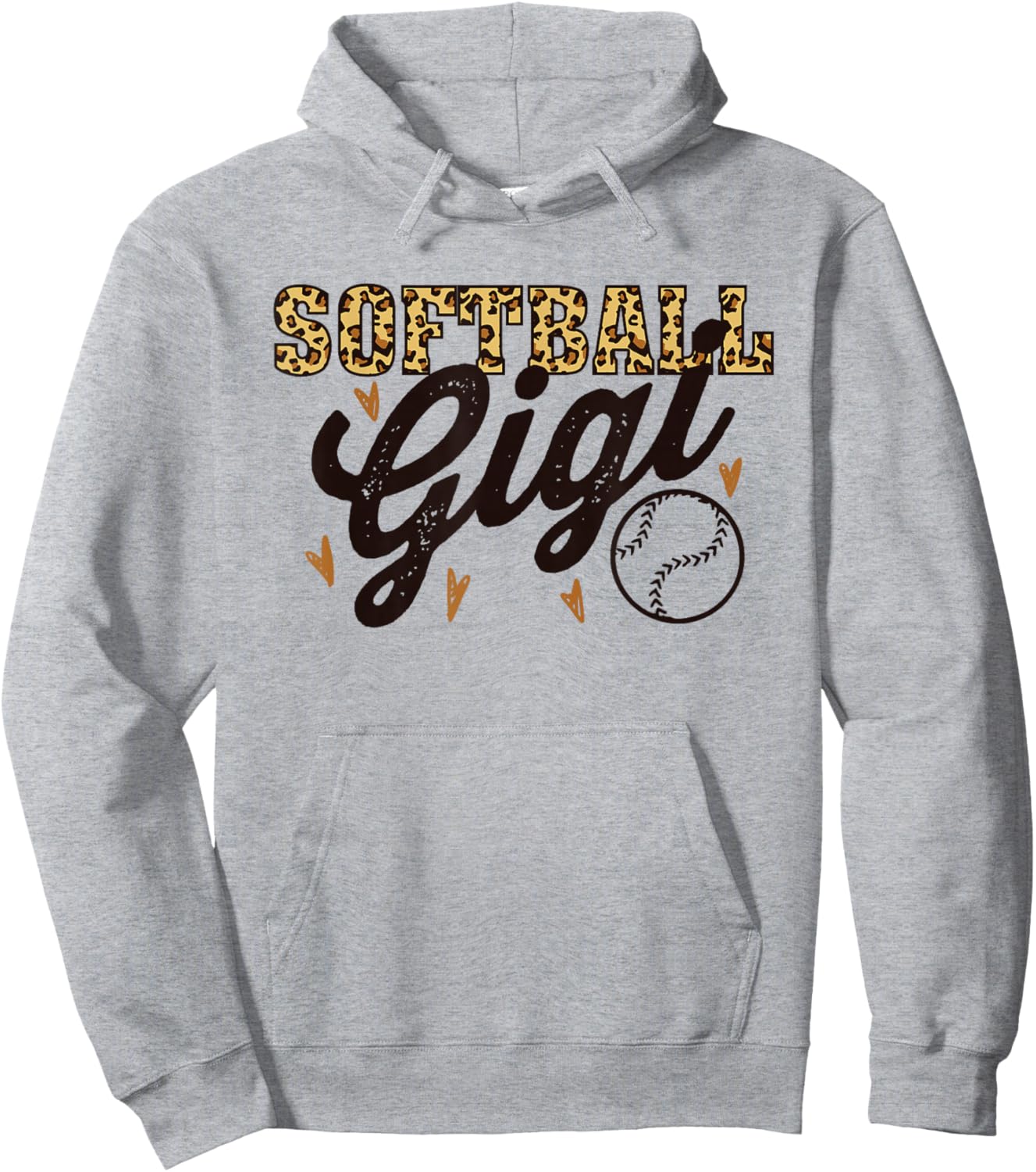 Softball Gigi Leopard Women for Grandma Hoodie - Hoodie | Ash