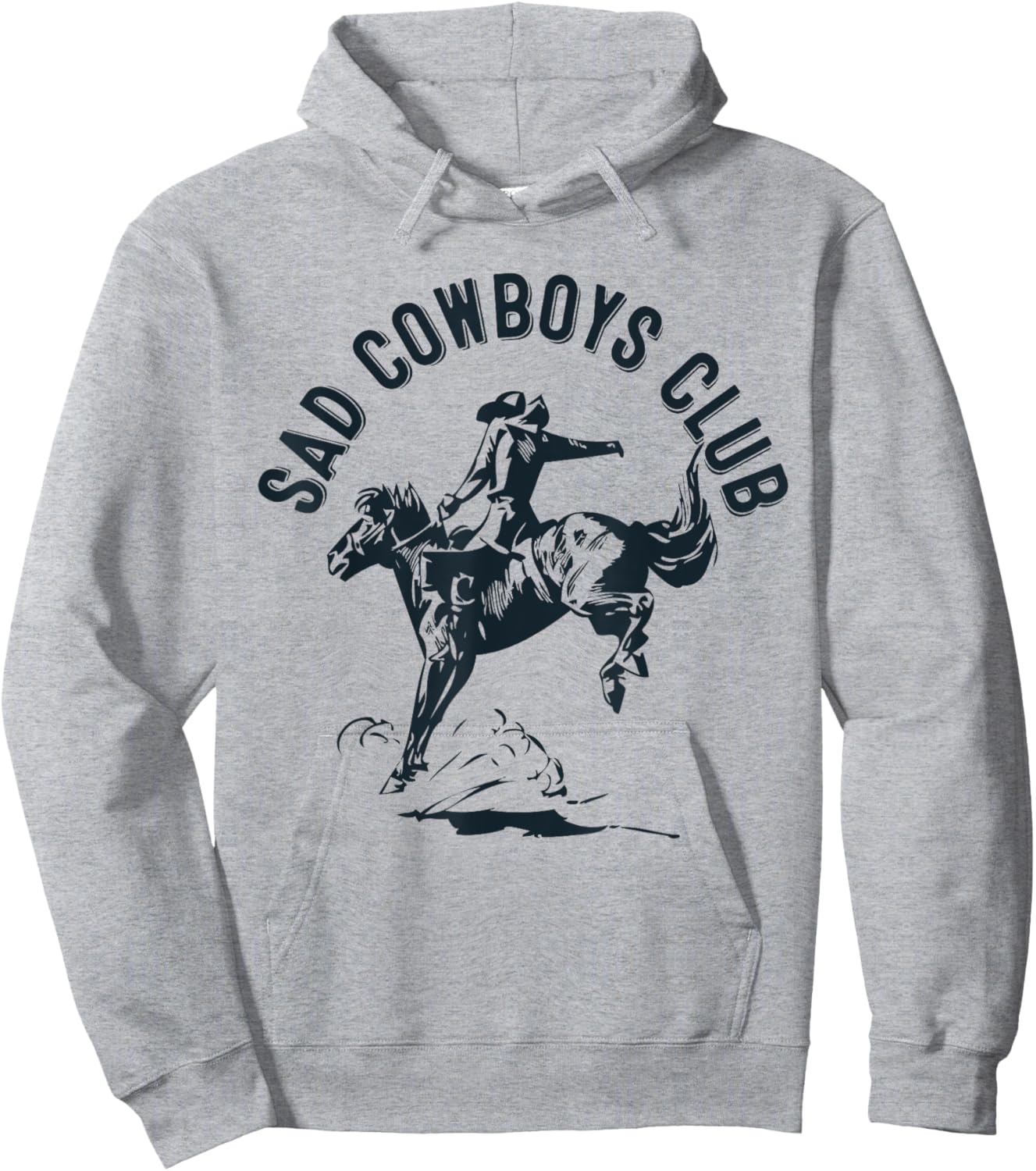 Retro Sad Cowboys Club, Sad Country Music Style Enthusiast Hoodie - Hoodie | Ash