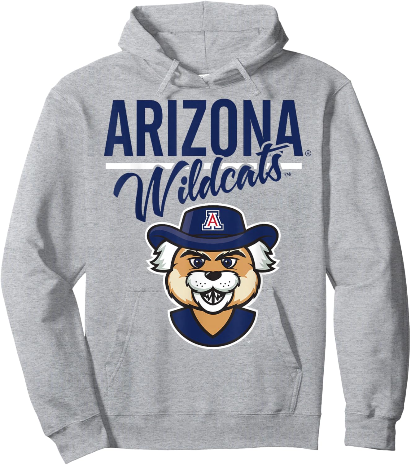 Arizona Wildcats Mascot Gray Officially Licensed Hoodie - Hoodie | Ash