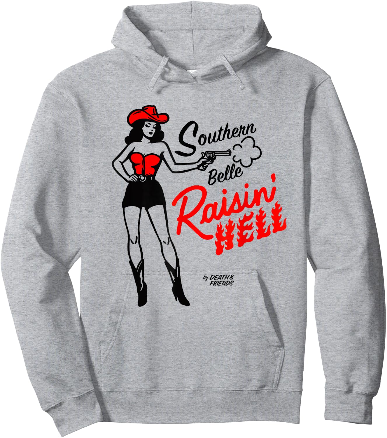 “Southern Belle Raisin' Hell” - Cowgirl Outfits for Party Hoodie - Hoodie | Ash