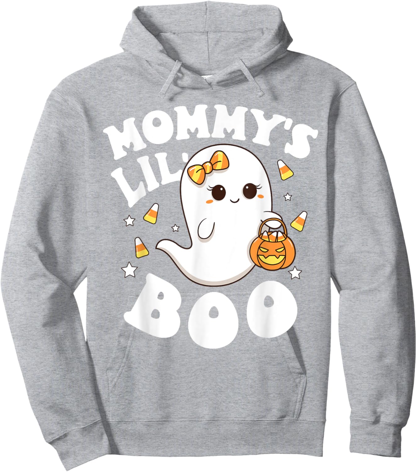 Mommy's Lil' Boo Baby Girls Toddler Halloween Cute Boo Ghost Hoodie - Hoodie | Ash