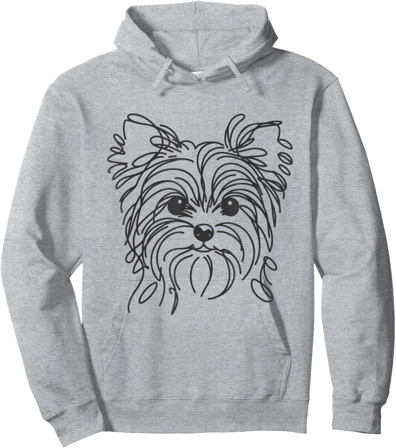 Line Art Dad Mom Dog - Teecup Yorkie Hoodie - Hoodie | Ash