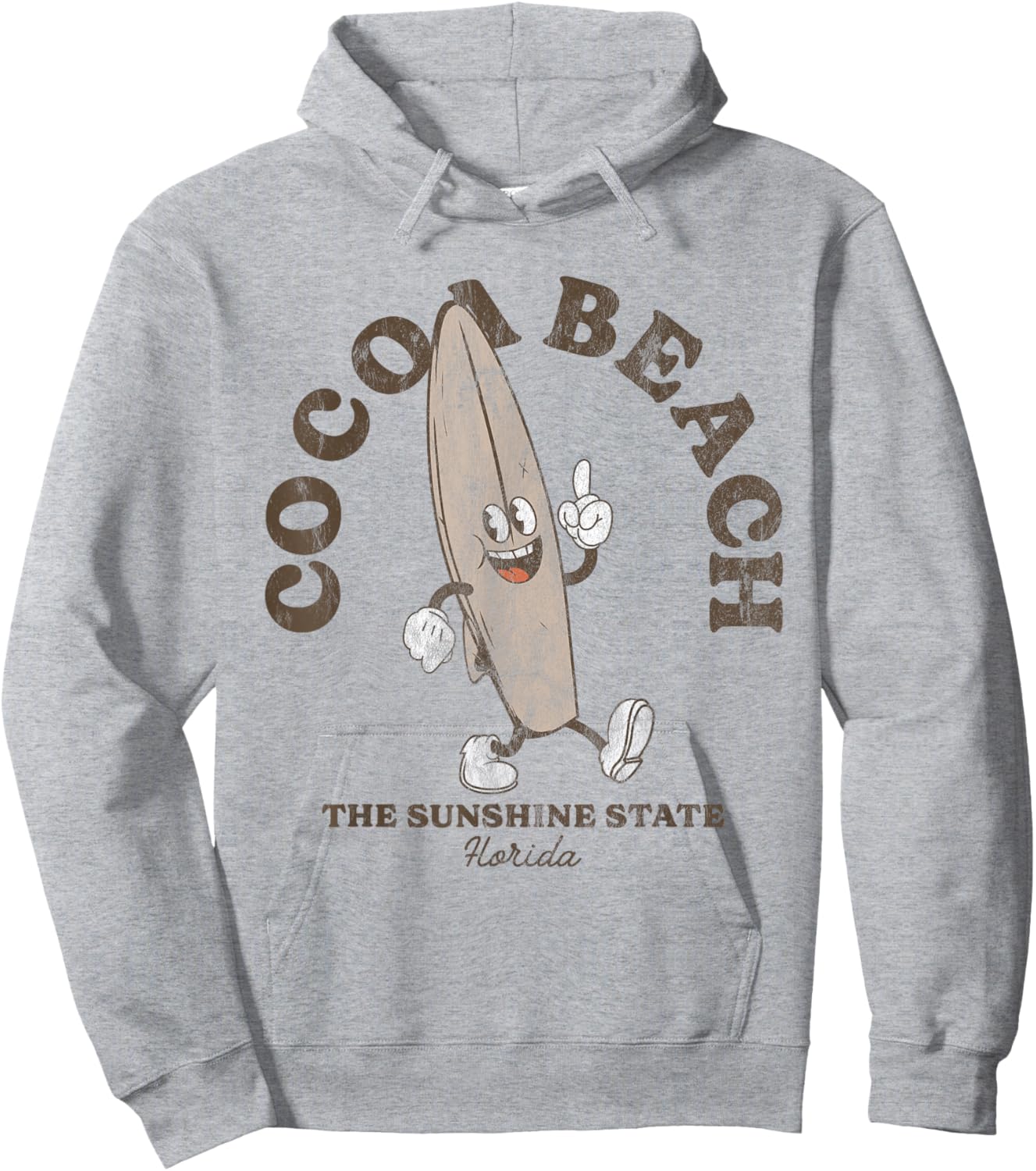 Cocoa Beach Florida Retro Surfer Vintage Beach Hoodie - Hoodie | Ash
