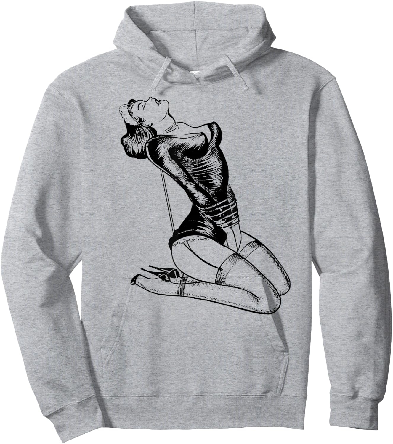 Sexy French Maid Lingerie Retro Rope Bondage Western BDSM Hoodie - Hoodie | Ash