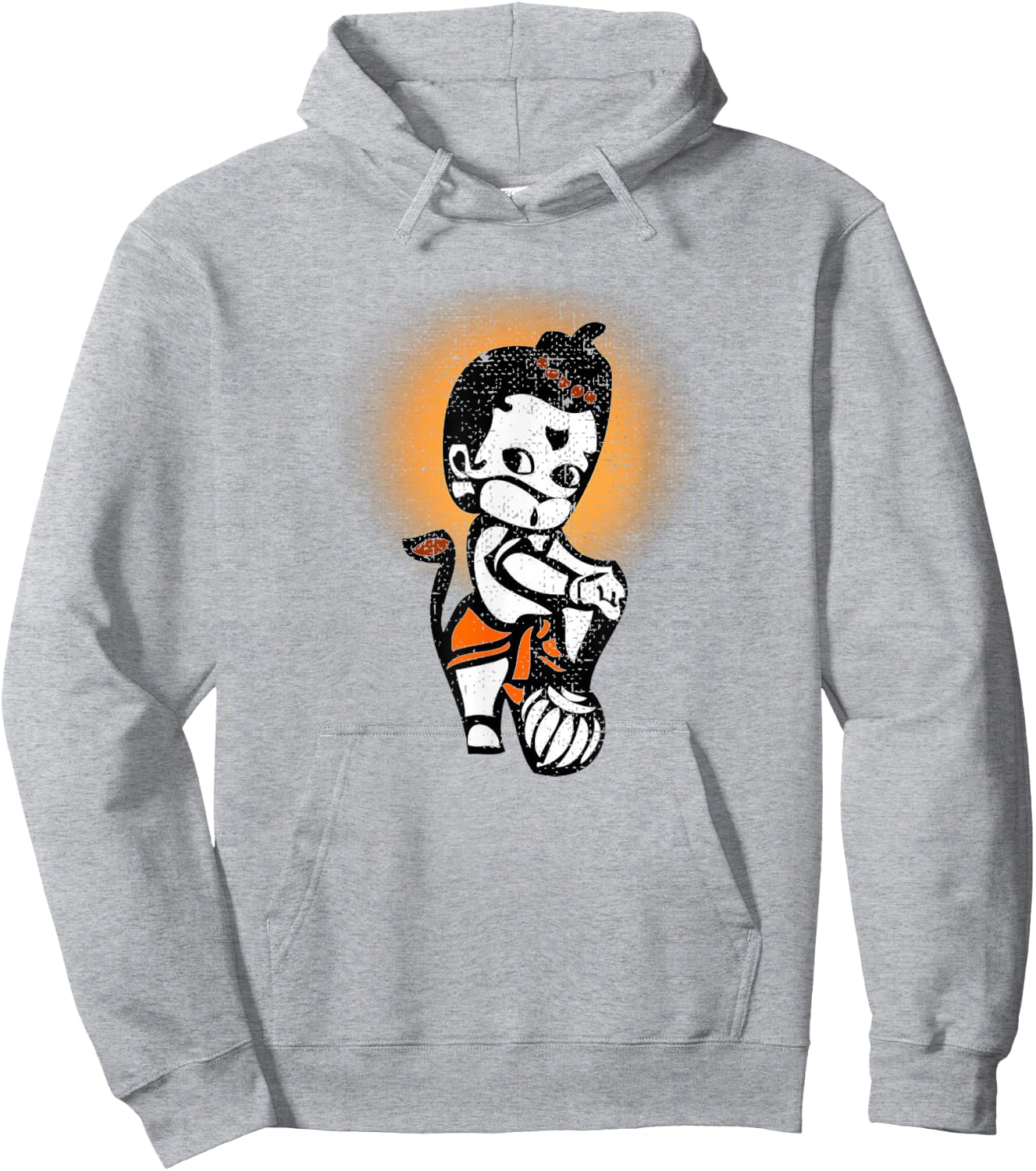Cute Baby Lord Hanuman Hoodie - Hoodie | Ash