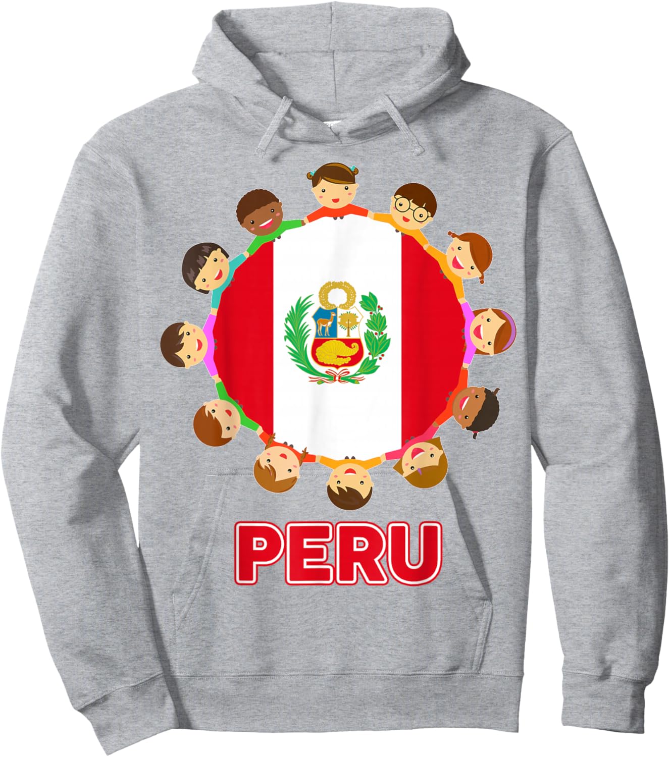 Kids Peru Flag Shirt Toddler Baby Peruvian Hispanic Heritage Hoodie - Hoodie | Ash