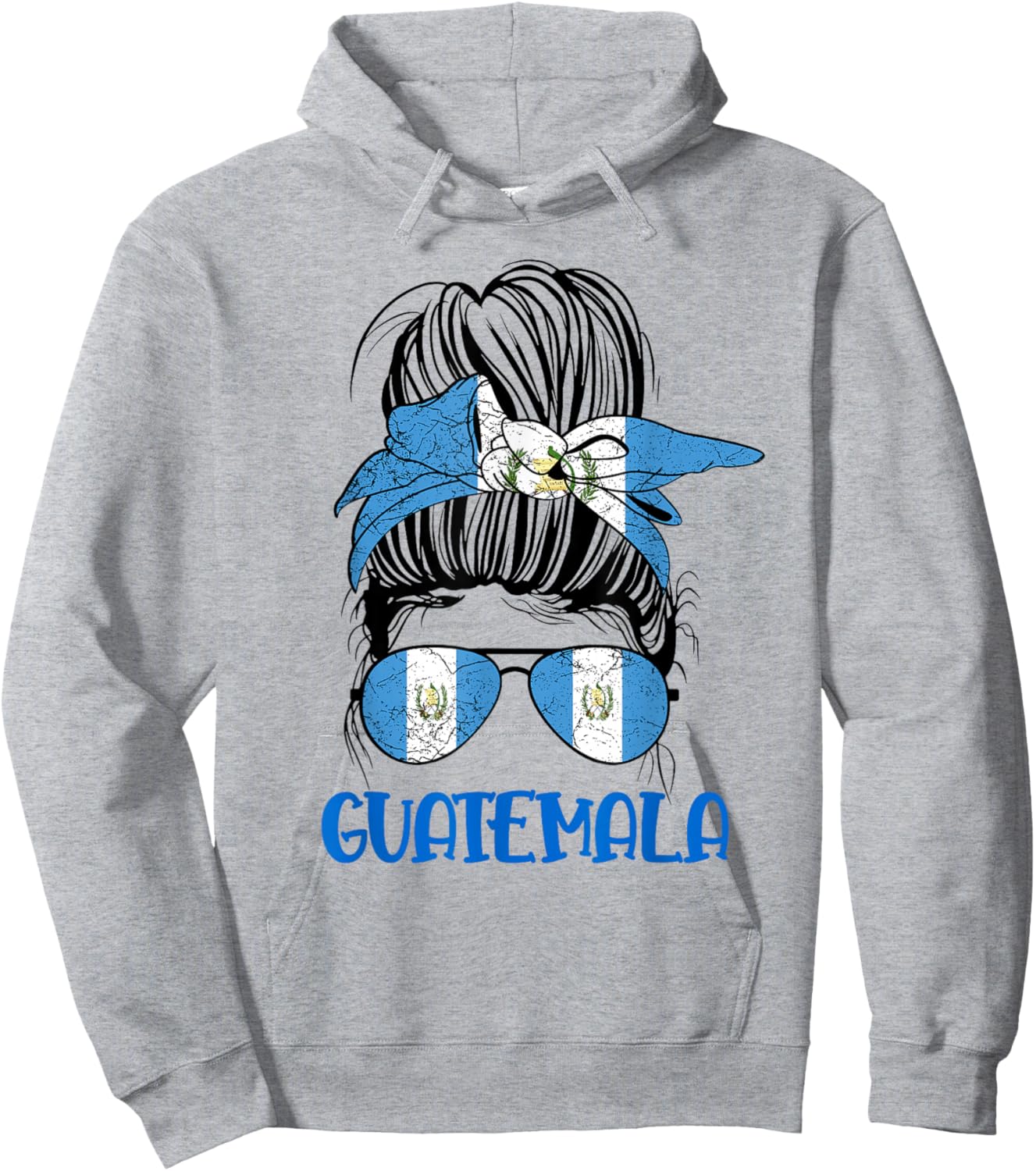 Chapina Girl Guatemala Messy Bun Guatemalan Woman & Kids Hoodie - Hoodie | Ash