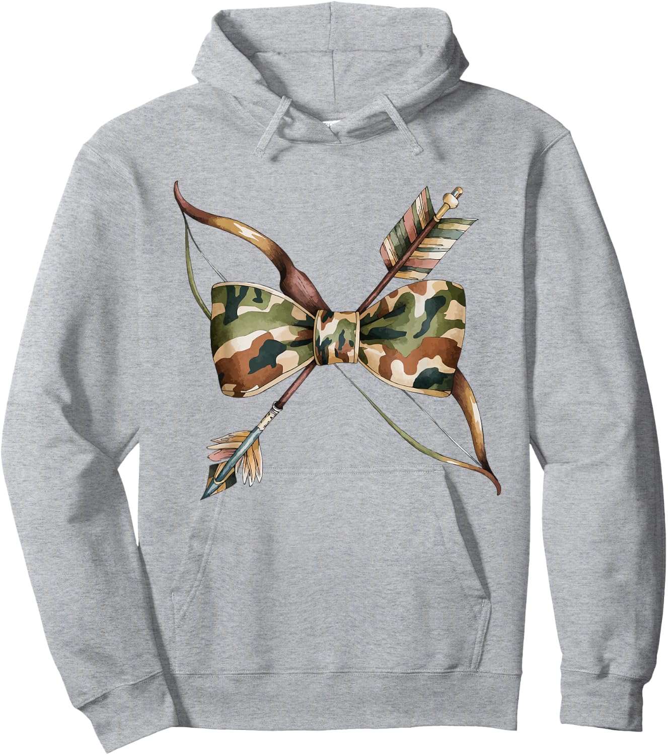 Coquette Camo Bow Camouflage Antlers Hunting Duck Women Girl Hoodie - Hoodie | Ash