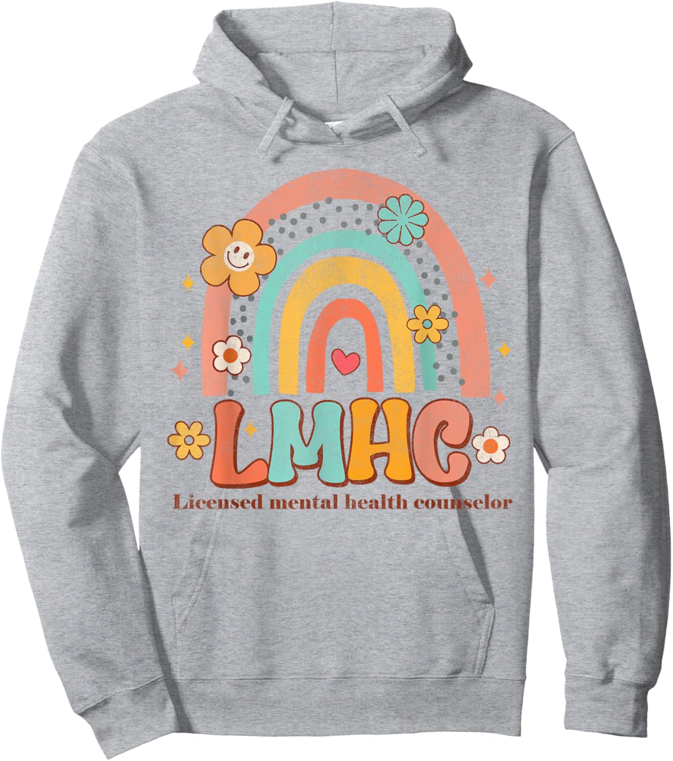 LMHC Licensed Mental Health Counselor Therapist Groovy Hoodie - Hoodie | Ash